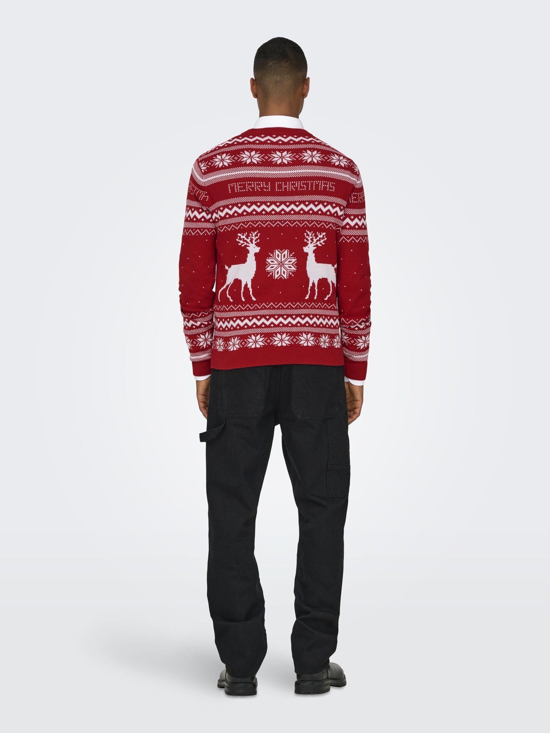 Only & Sons ONSXMAS Pullover Maglione Uomo Girocollo Invernale
