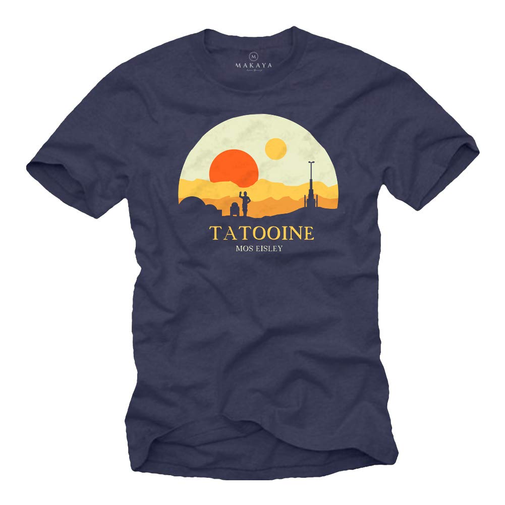 MAKAYA T-Shirt Uomo Tatooine Star Mos Eisley Maglietta Cotone