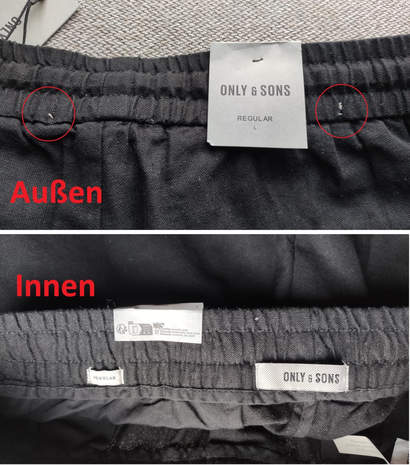 ONLY & SONS Onslinus pantaloncini loose M blu navy cotone