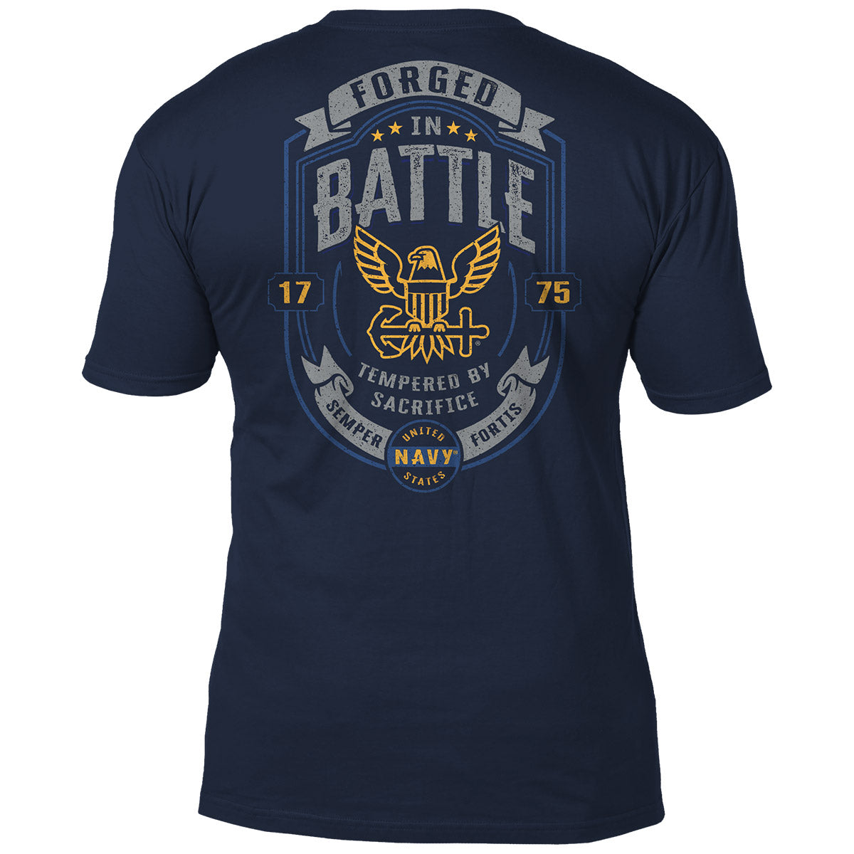 7.62 Design Forged In Battle T-Shirt uomo blu navy cotone