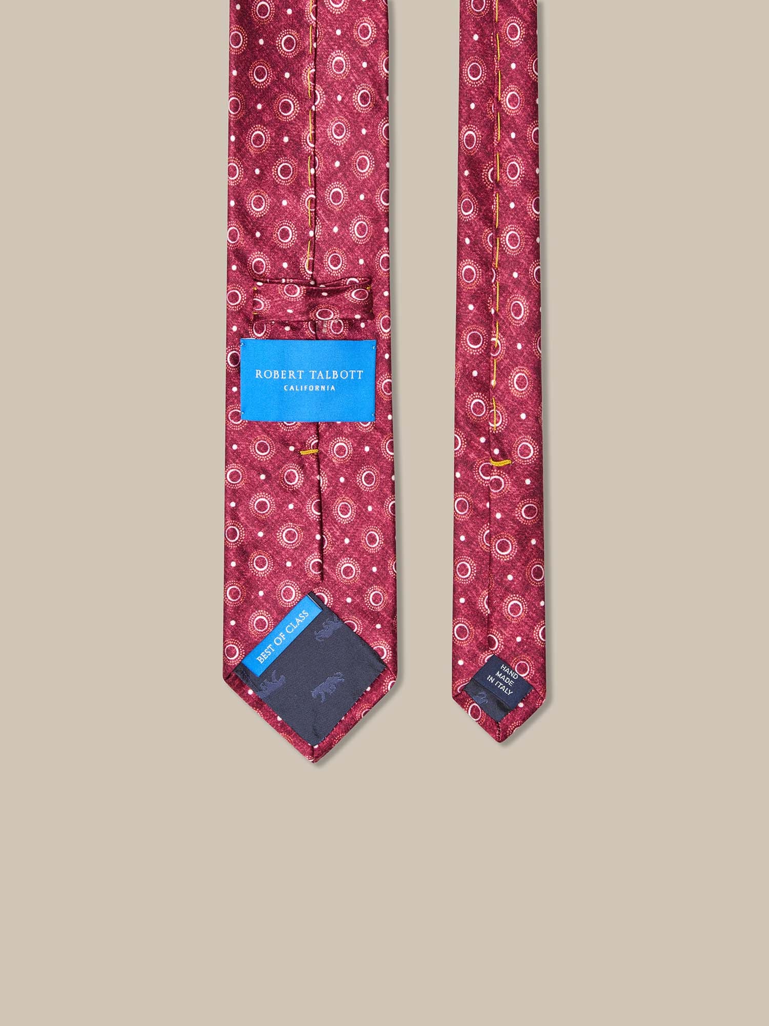 Robert Talbott Robert Geometric cravatta seta rossa motivo geometrico