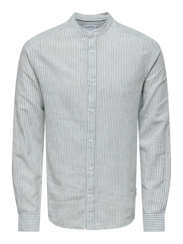 ONLY & SONS Onscaiden Life camicia lino righe M
