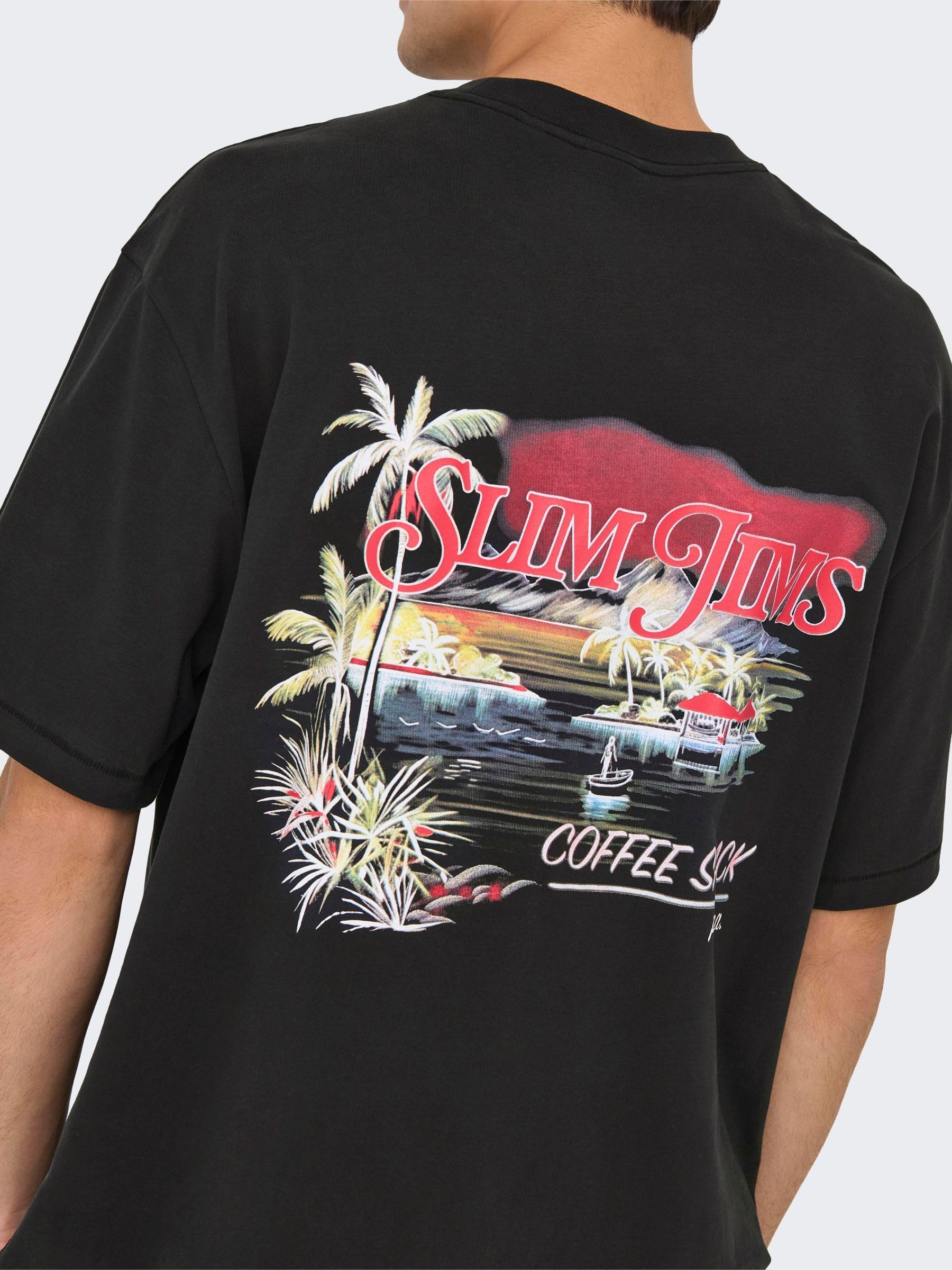 ONLY & SONS Onsmalik Jims T-shirt Uomo manica corta cotone