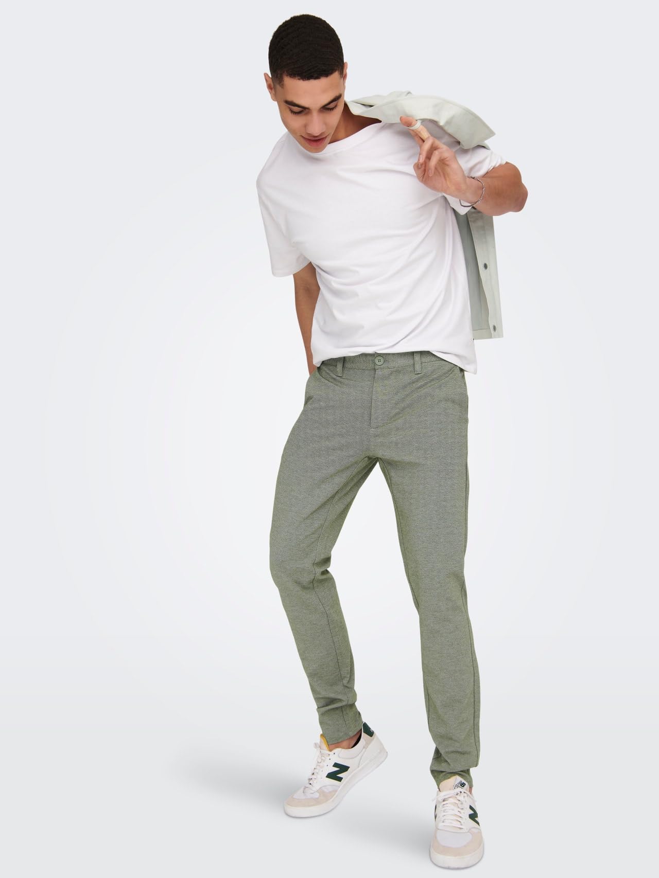 ONLY & SONS MARK Slim Chino uomo 38W/32L beige cotone