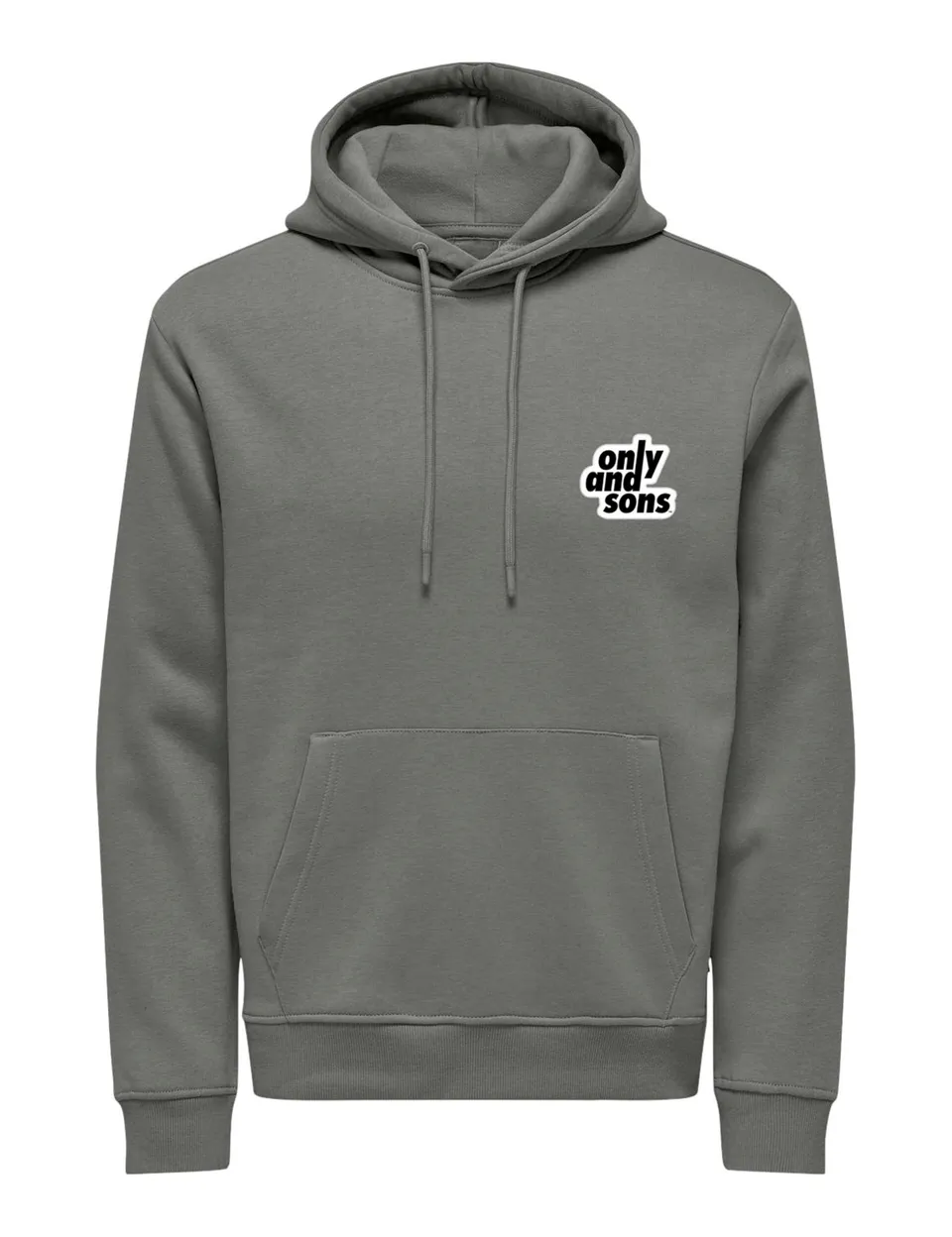 ONLY & SONS Onsflower Felpa Cappuccio M Grigio Cotone