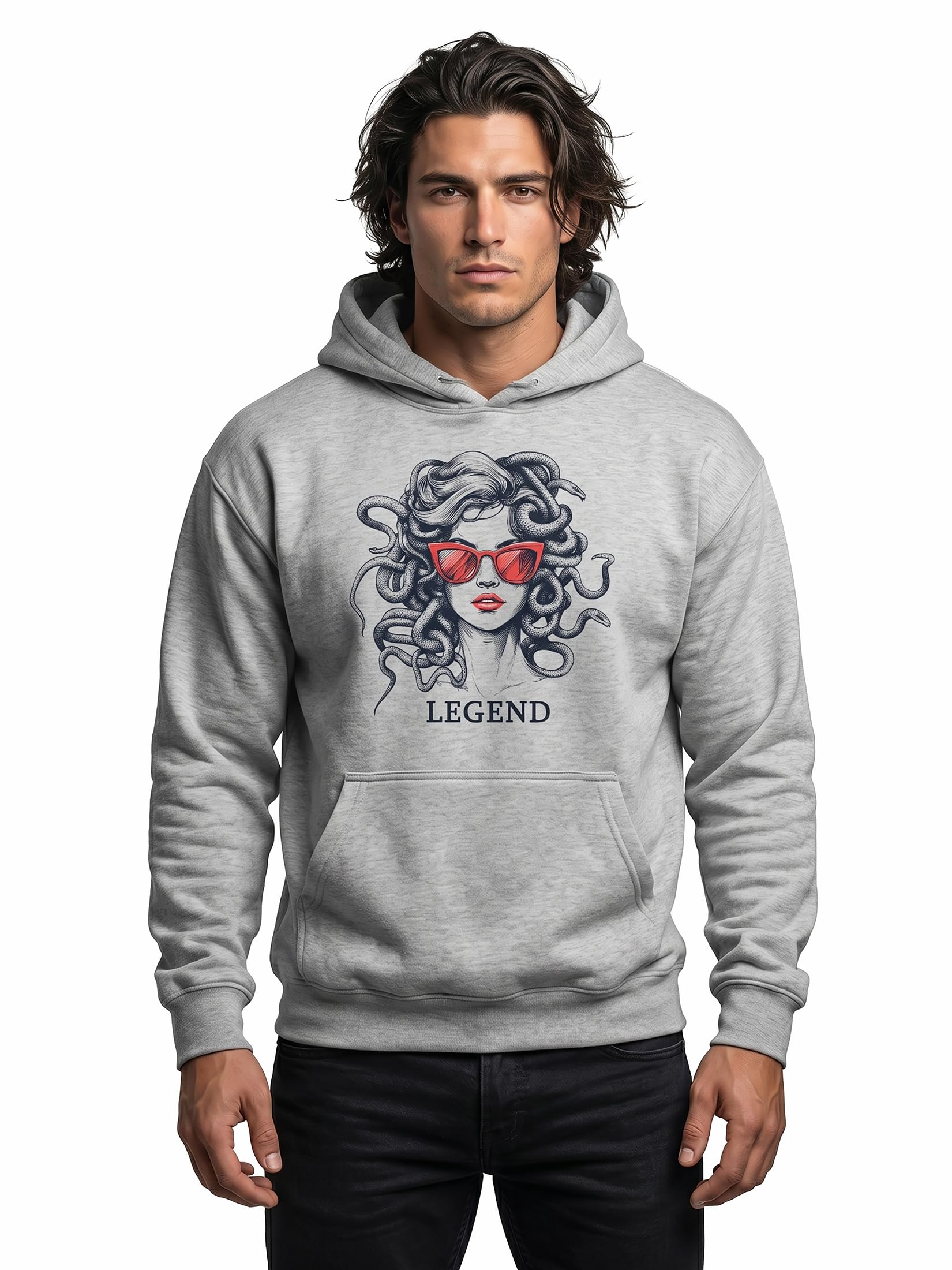 MAKAYA Medusa Felpa con Cappuccio Uomo 3XL Cotone