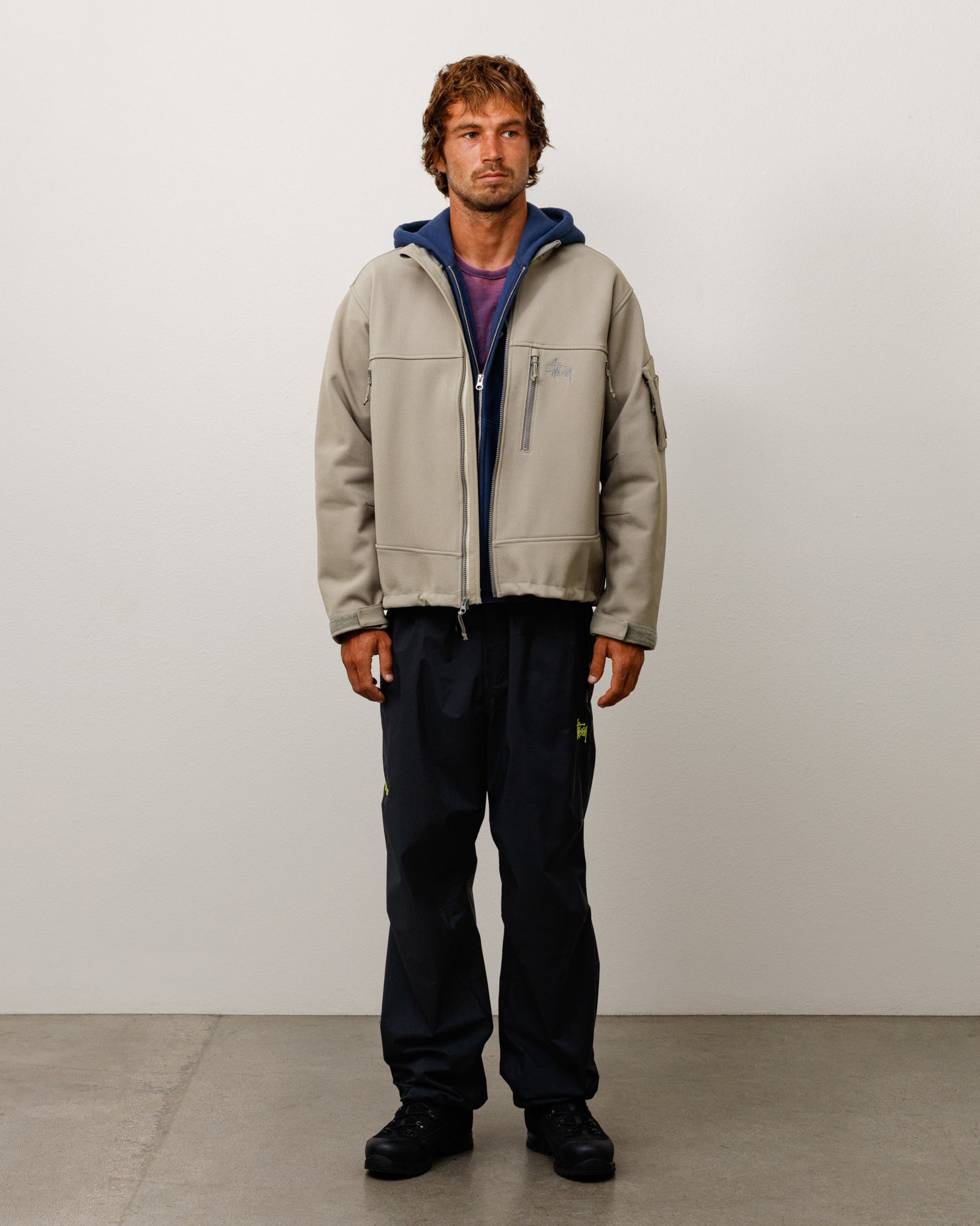 Stussy Outerwear Soft Shell Jacket giacca moss grey nylon