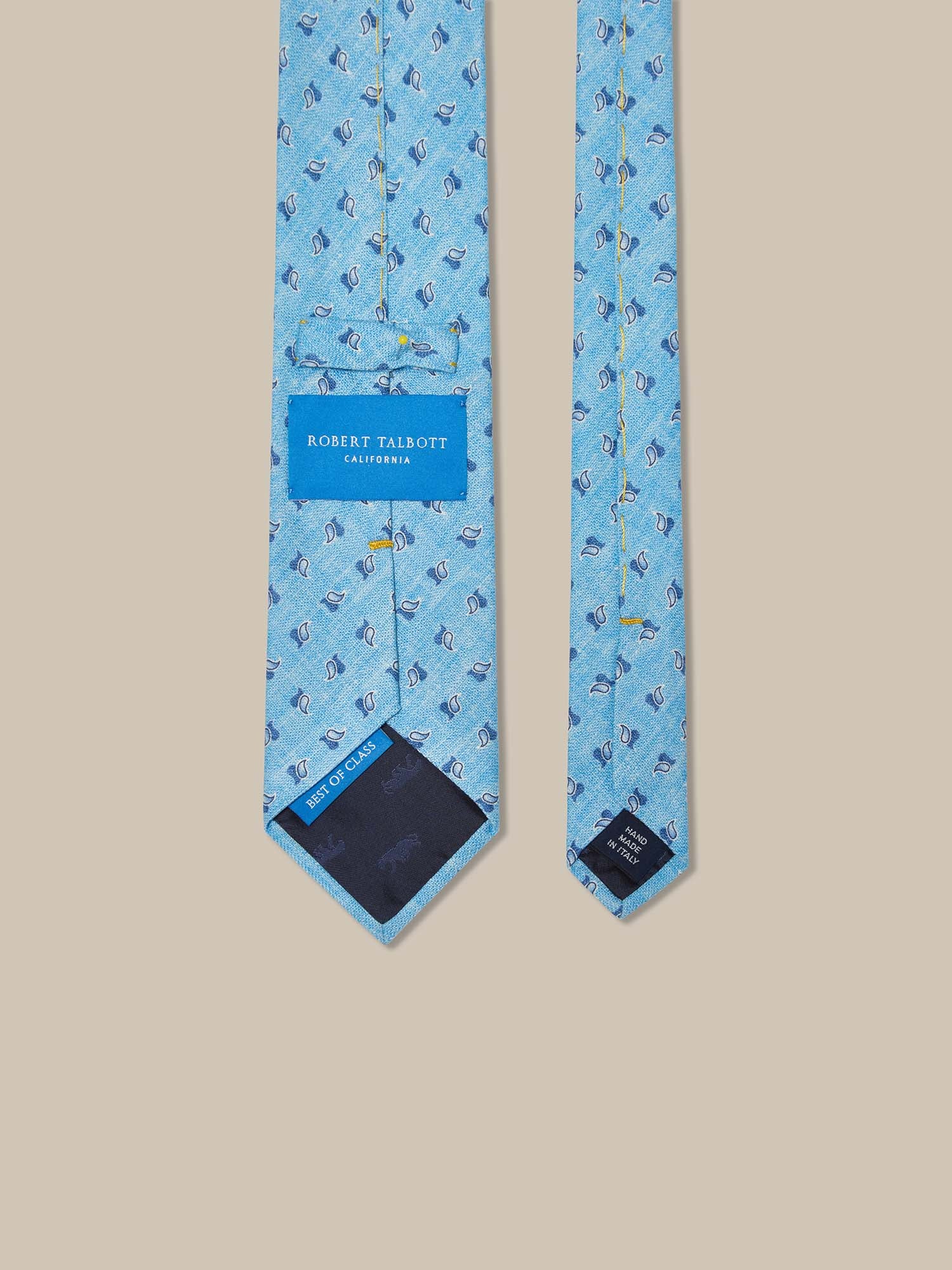 Robert Talbott Robert Multi Pine cravatta seta blu REG