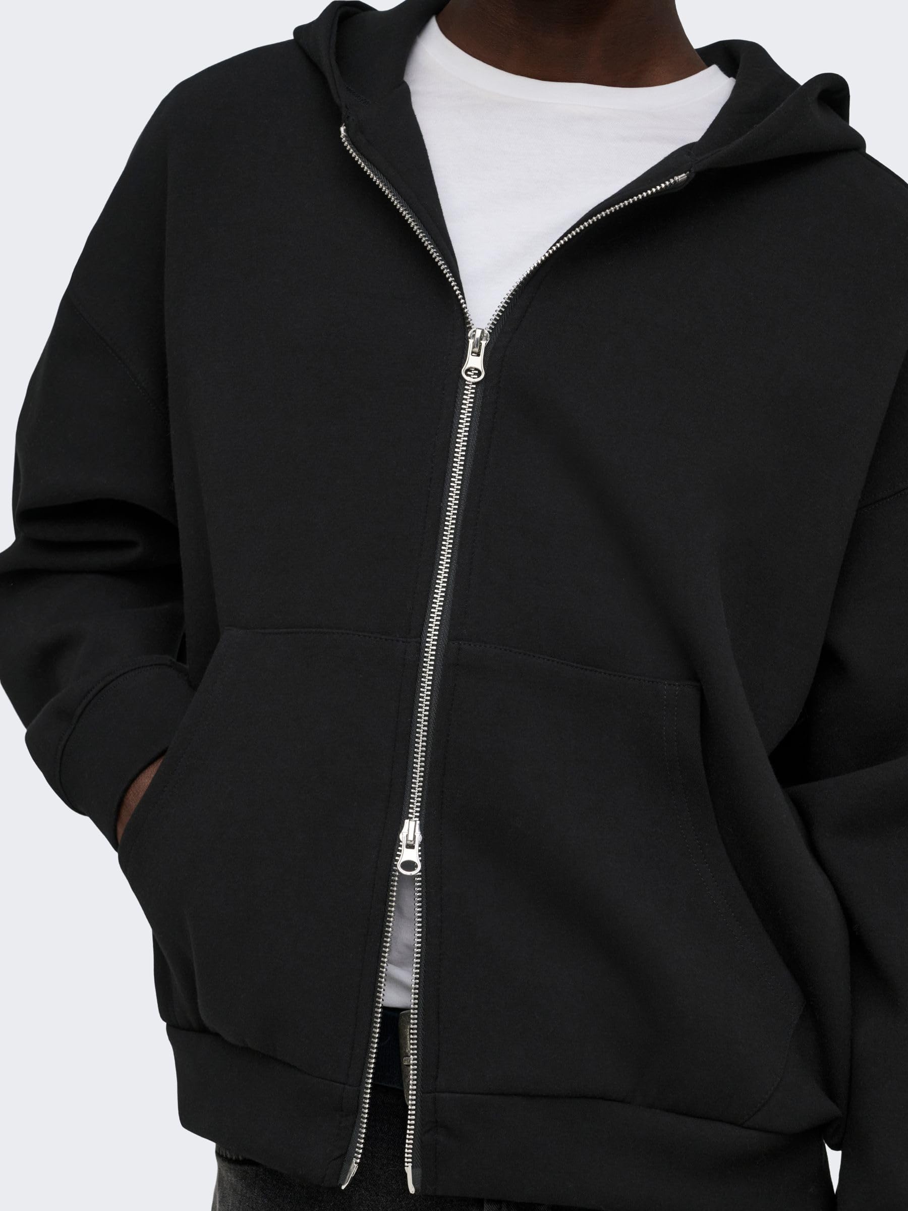 Only & Sons Onsgoyle Boxy Felpa Zip Uomo Nero L