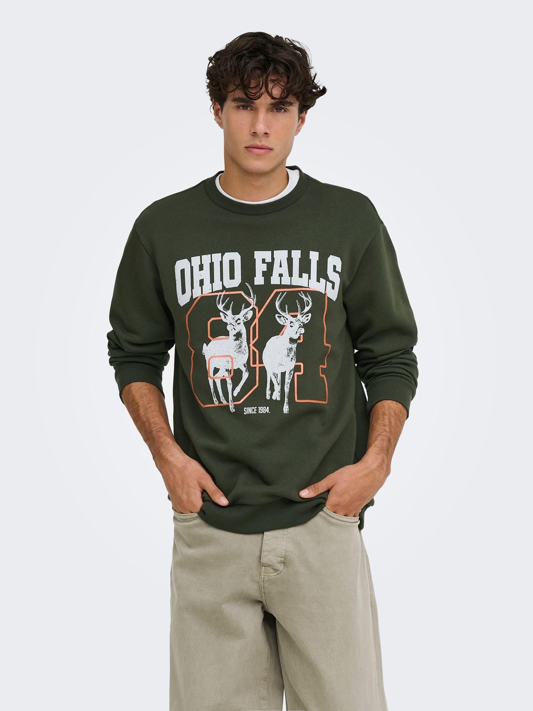Only & Sons Felpe felpa uomo girocollo M taglio ampio