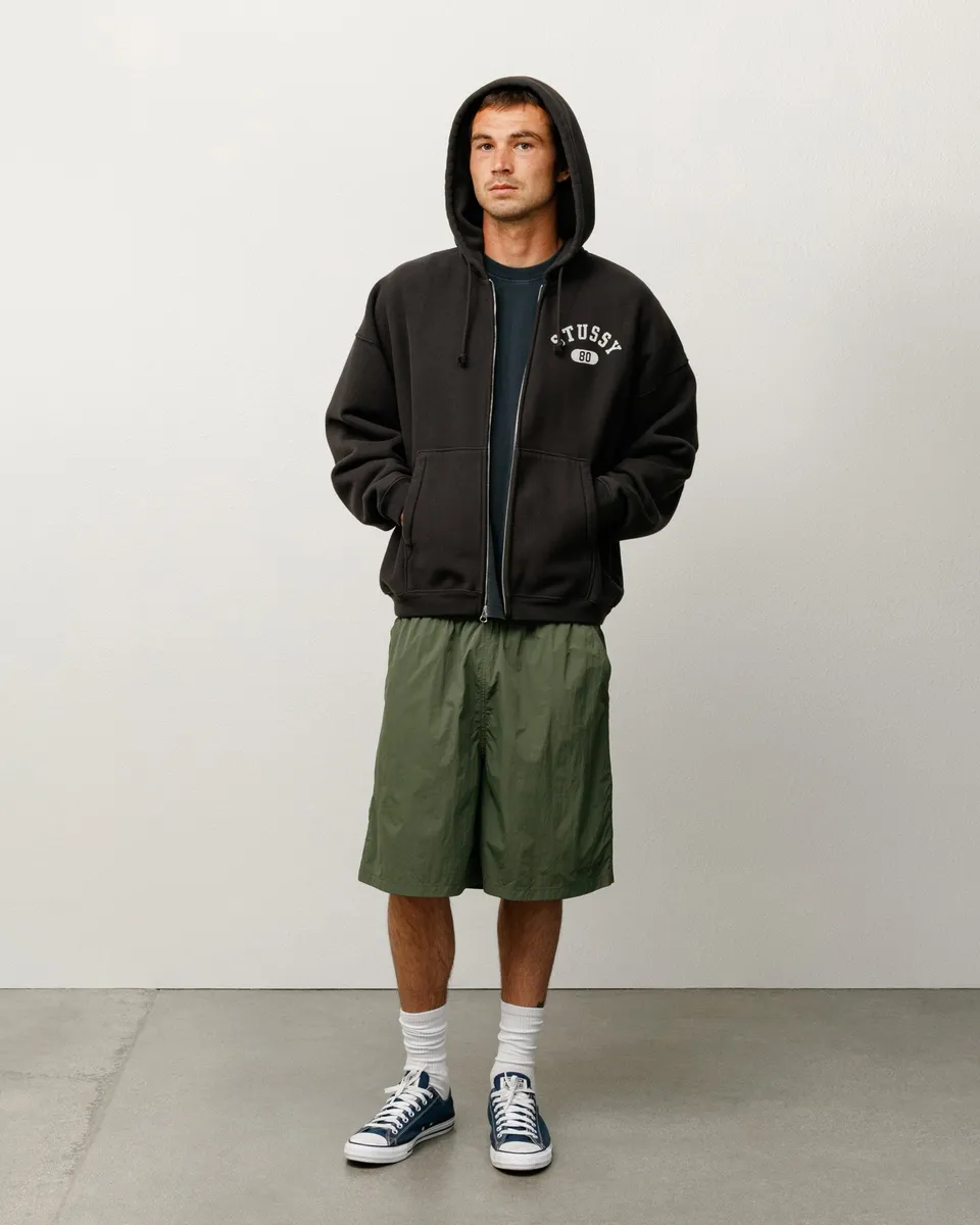 Stussy Nylon Court Short pantaloncini olive nylon