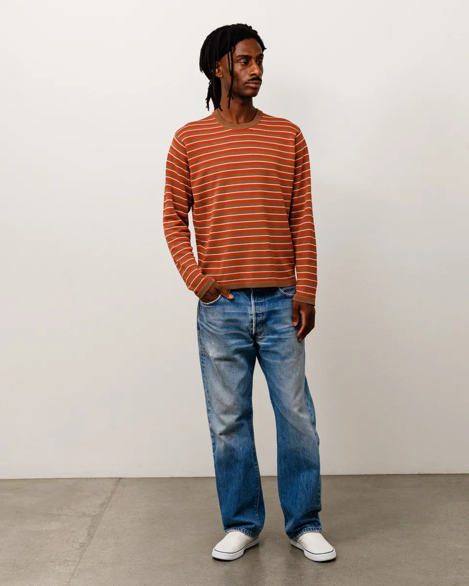 Stussy Lightweight Stripe Sweater maglione rosso righe