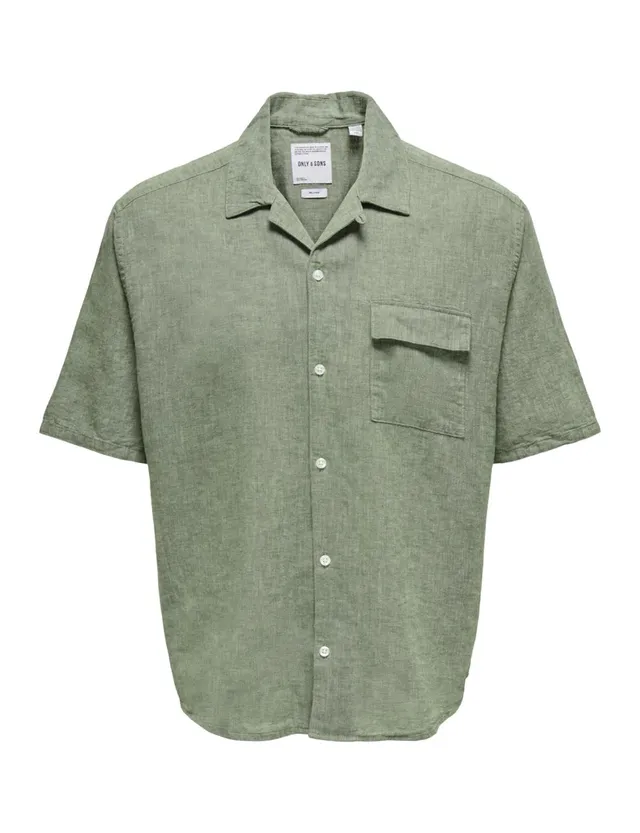 Only & Sons Onscaiden Shirt Camicia Uomo Manica Corta Palude
