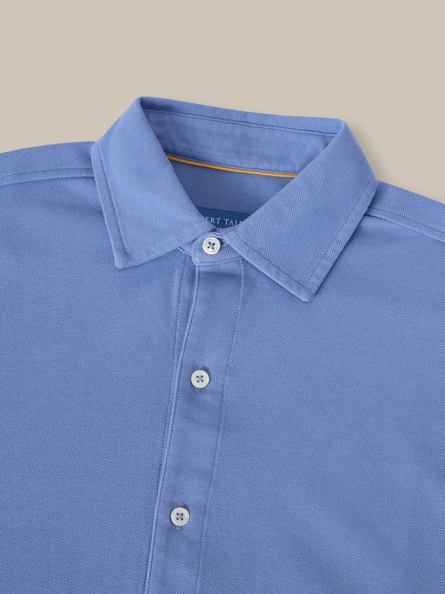 Robert Talbott Foster polo cotone blu manica lunga