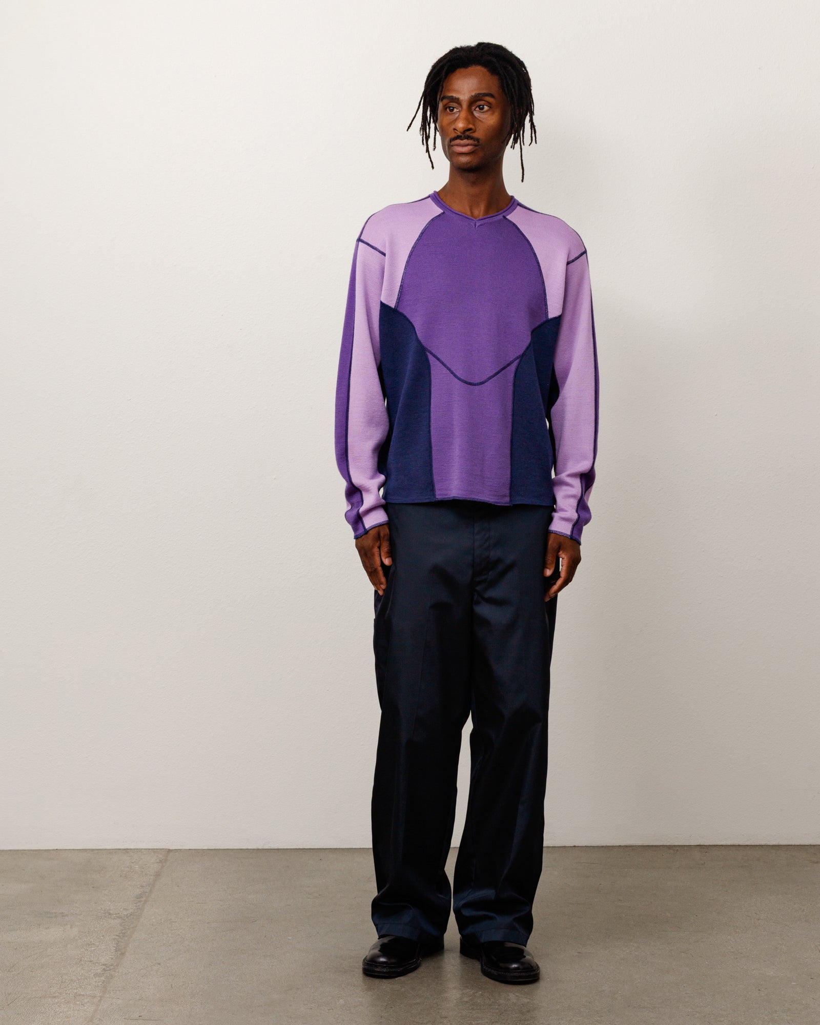 Stussy Wave Knit maglione lavender lana relaxed fit
