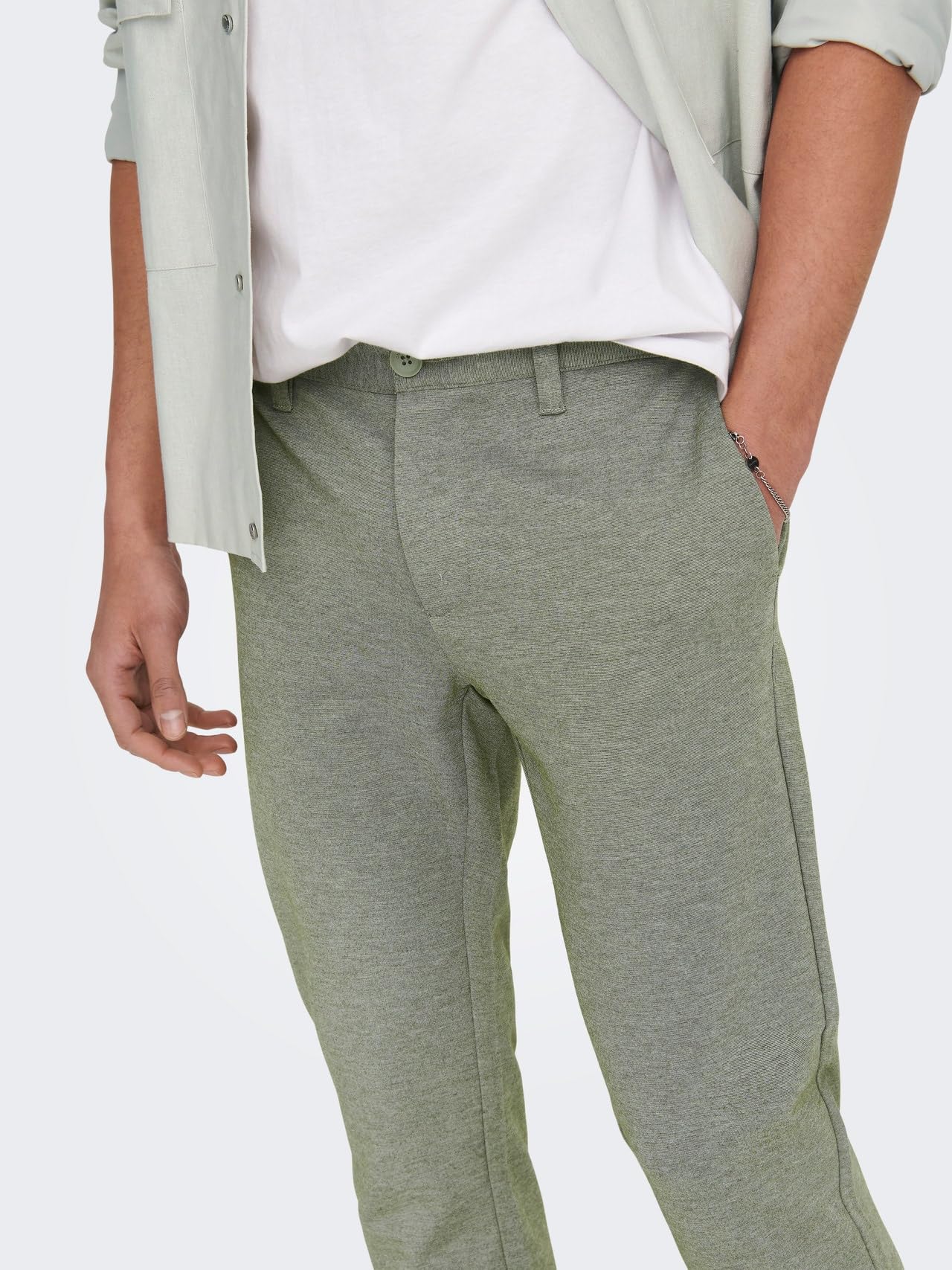 ONLY & SONS MARK Slim Chino uomo 38W/32L beige cotone