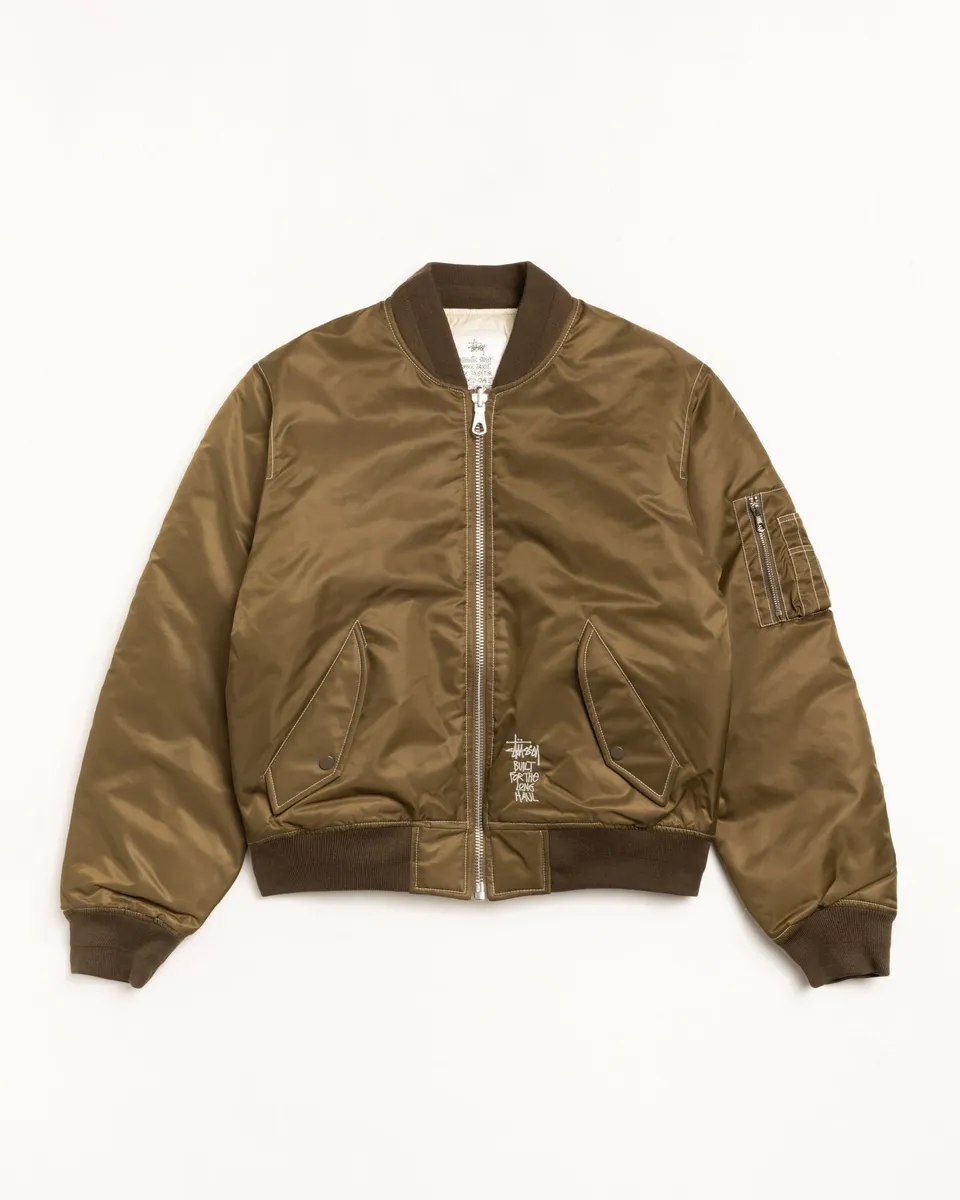 Stussy Built Bomber Jacket giubbotto reversibile Brown