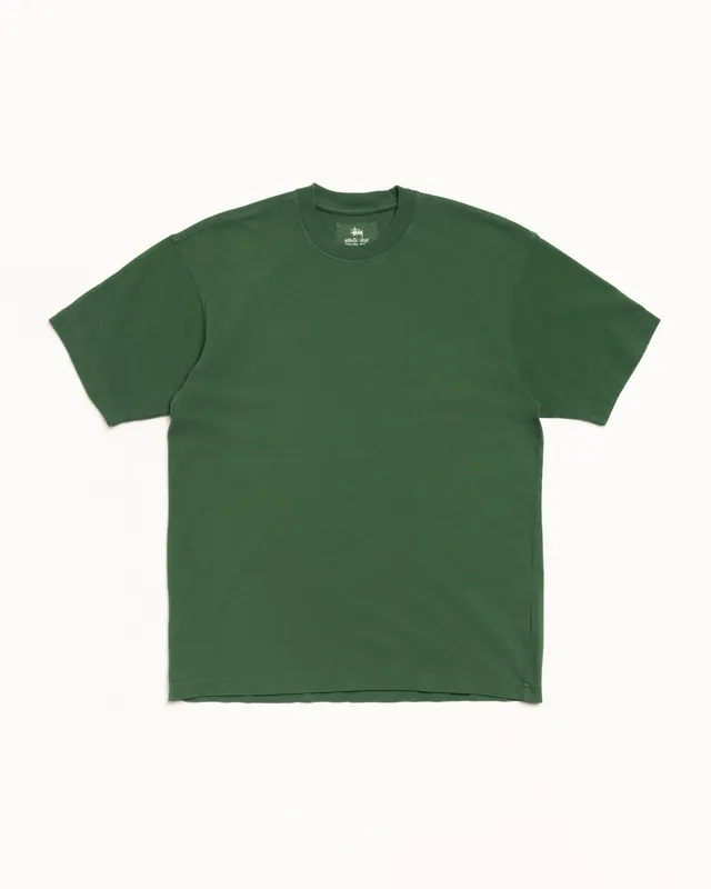 Stussy Garment Dyed maglietta verde cotone 260 gsm