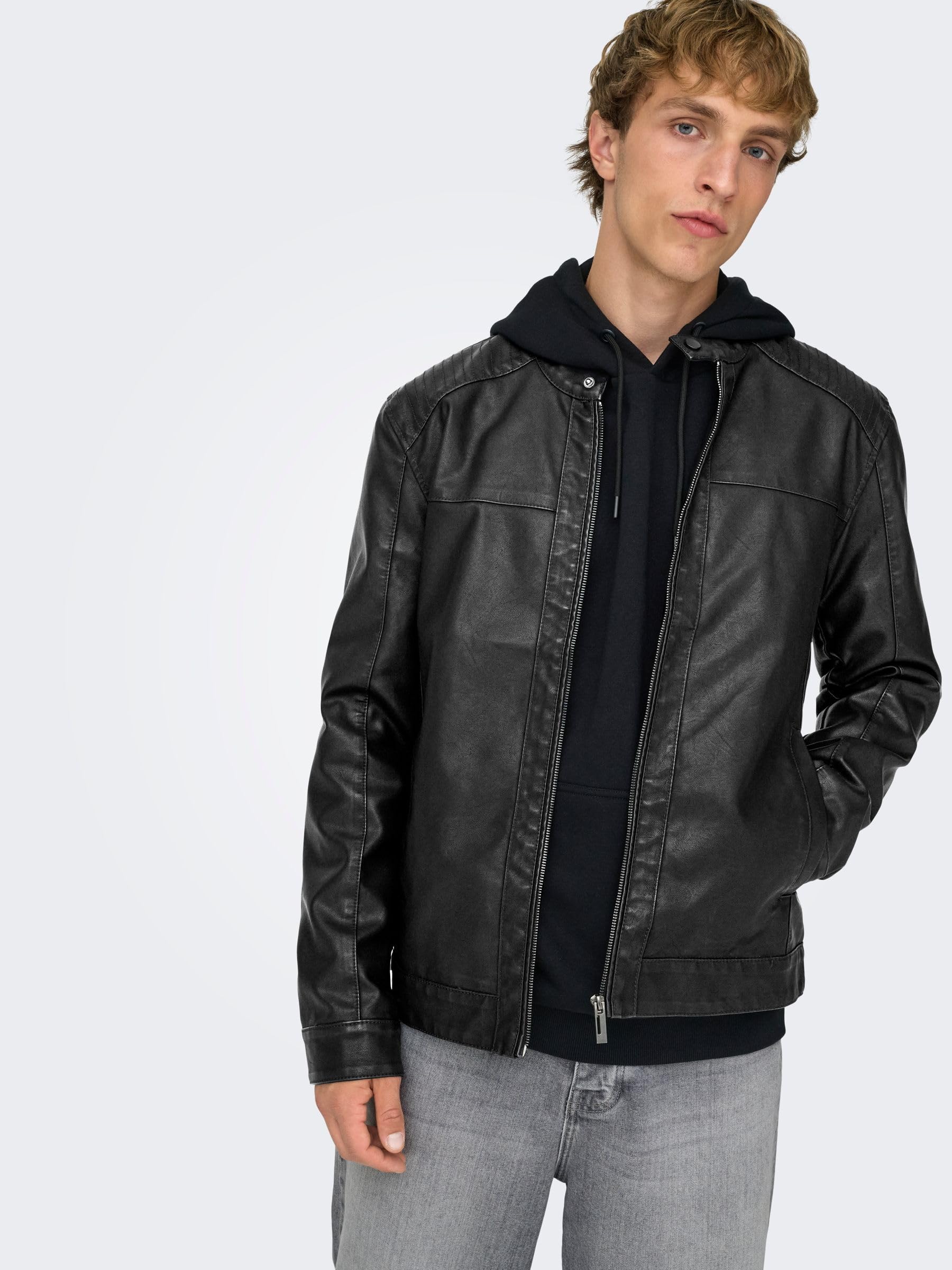 ONLY & SONS Onsmike Giacca Uomo Nero 100% Poliestere Taglia M