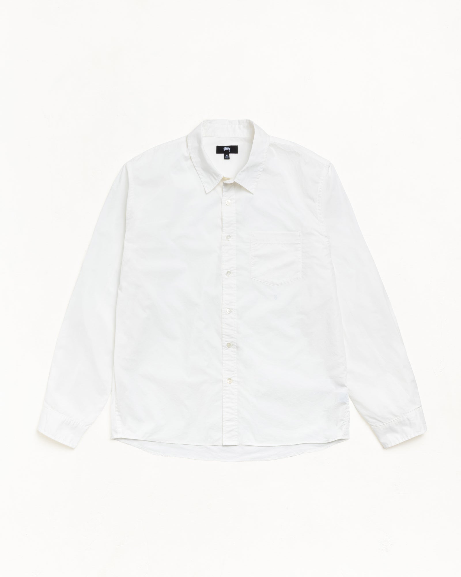 Stussy Standard Shirt camicia bianca righe cotone