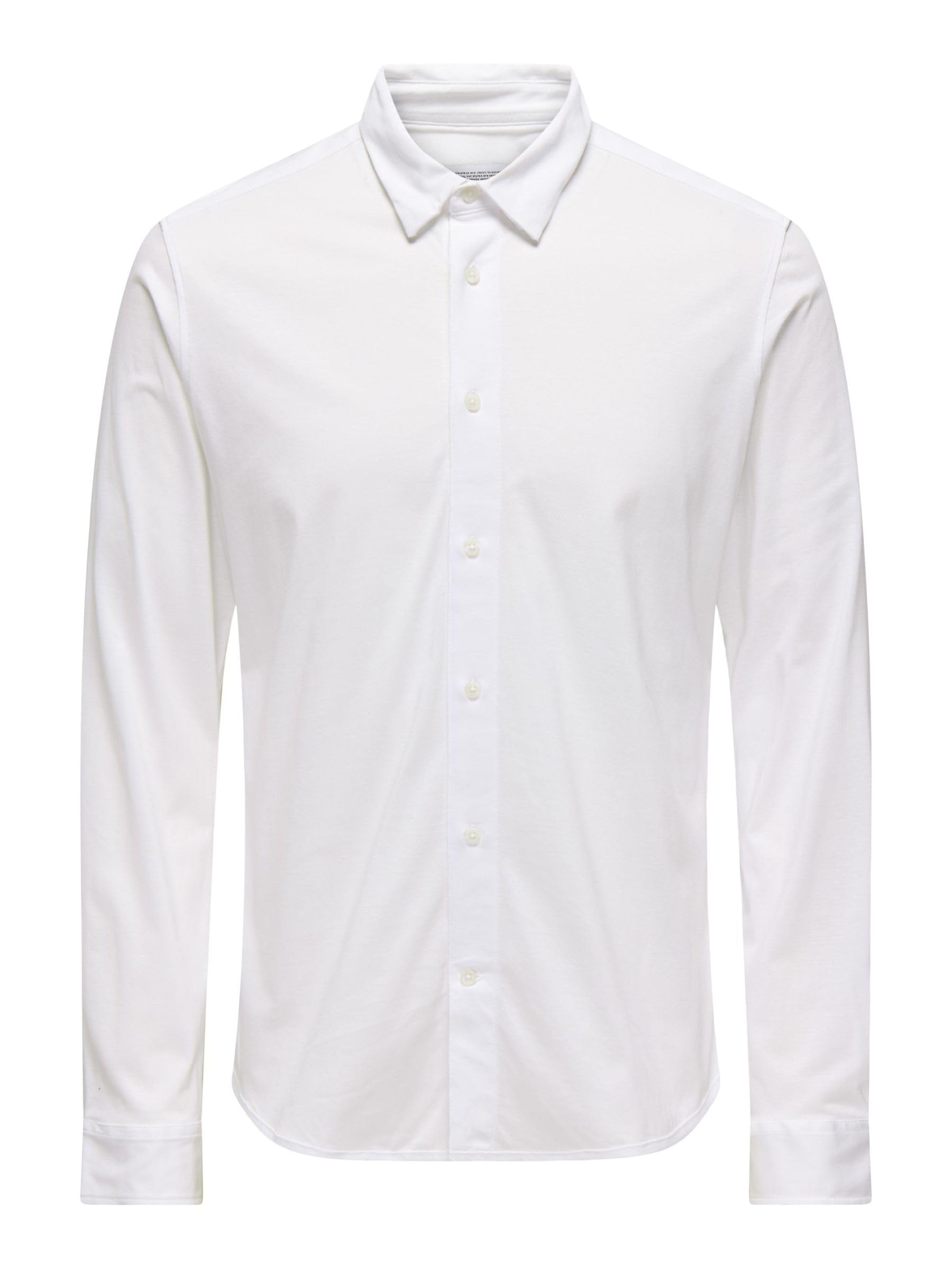 ONLY & SONS Onsrobin Camicia Uomo Maniche Lunghe Bianco
