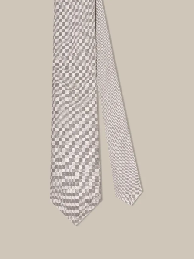 Robert Talbott Newman 7 Fold cravatta seta argento REG