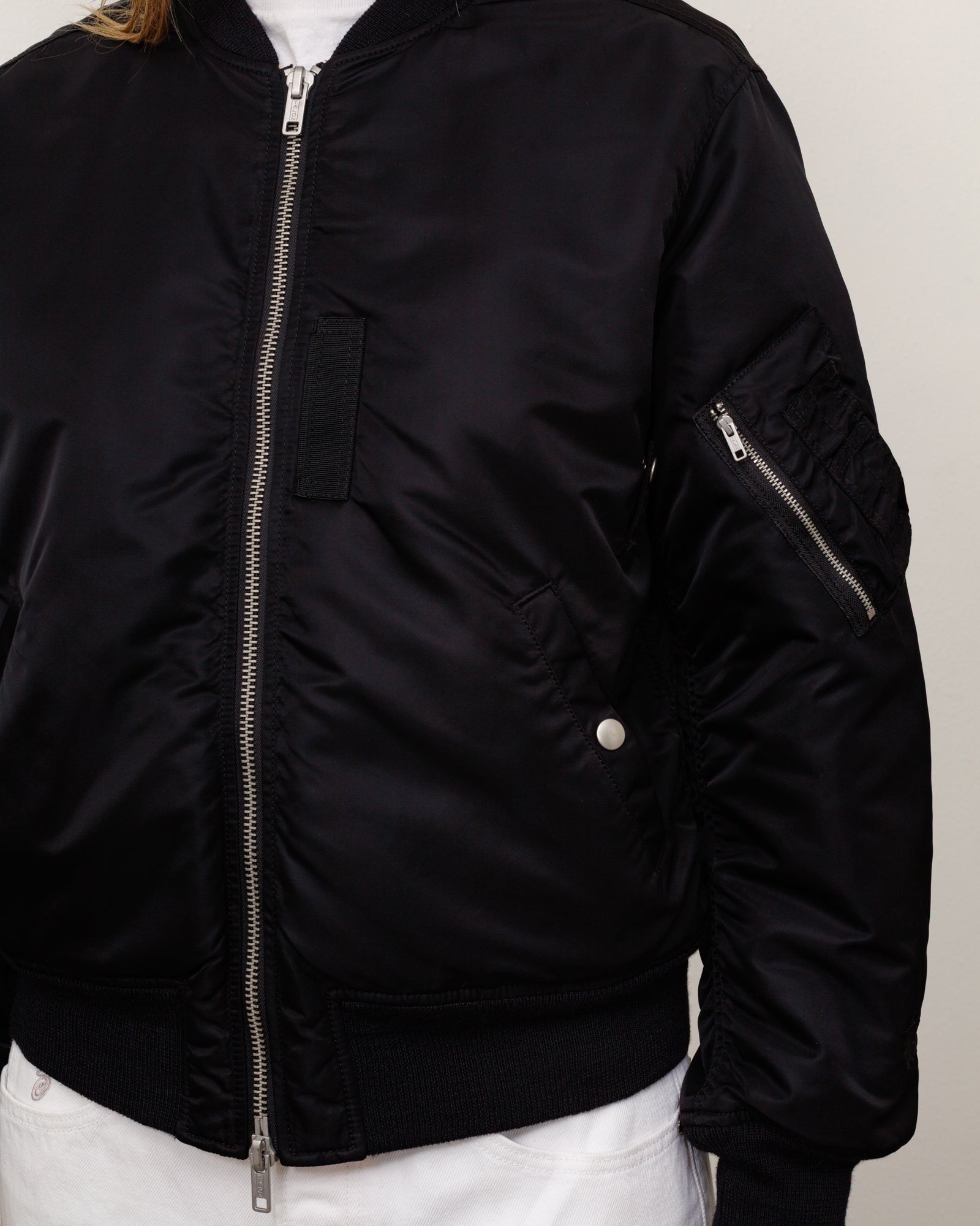 Stussy MA-1 Bomber Giubbotto Nero Nylon Imbottito