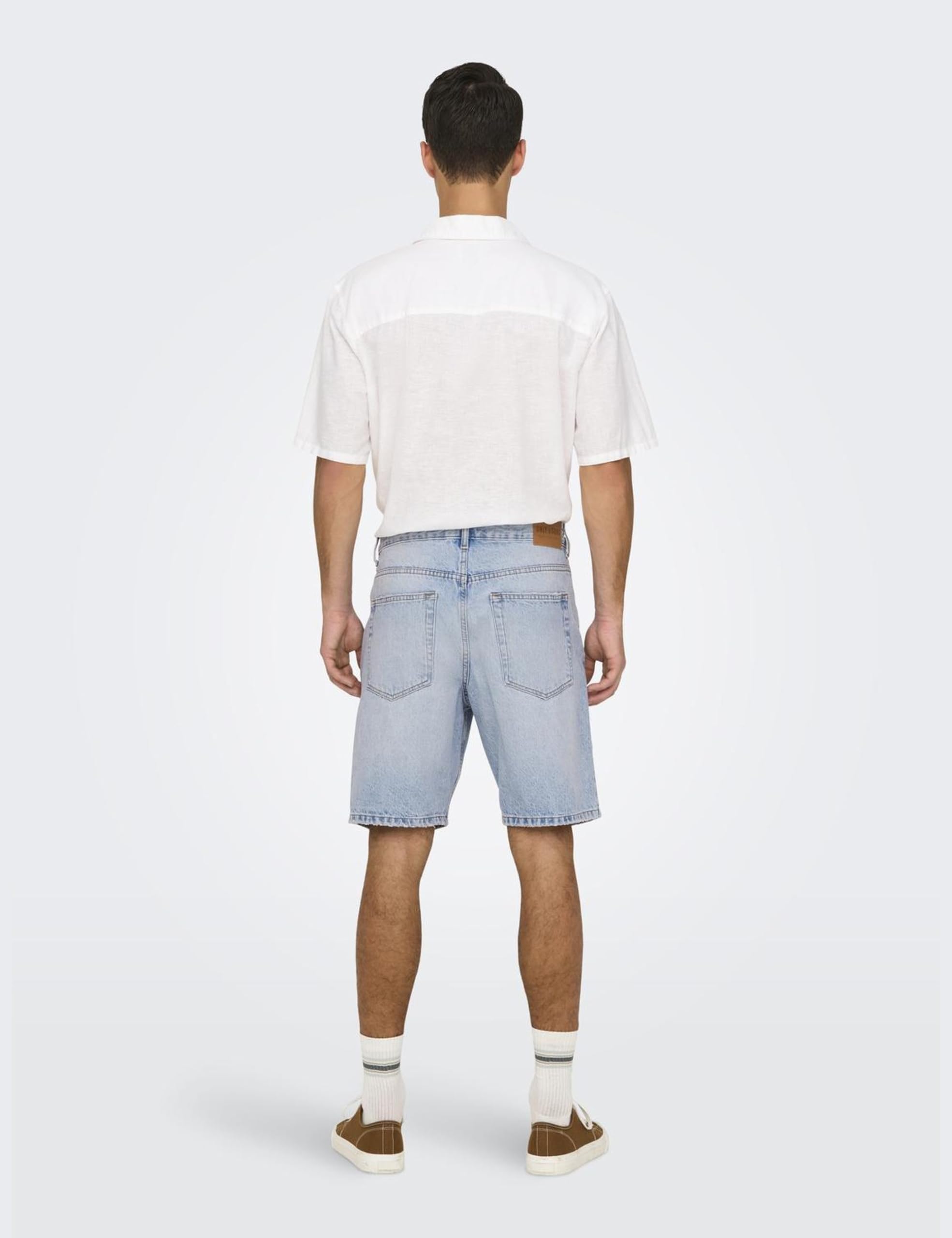 Only & Sons Onsedge Mid Waist Shorts Jeans Uomo XL Blu