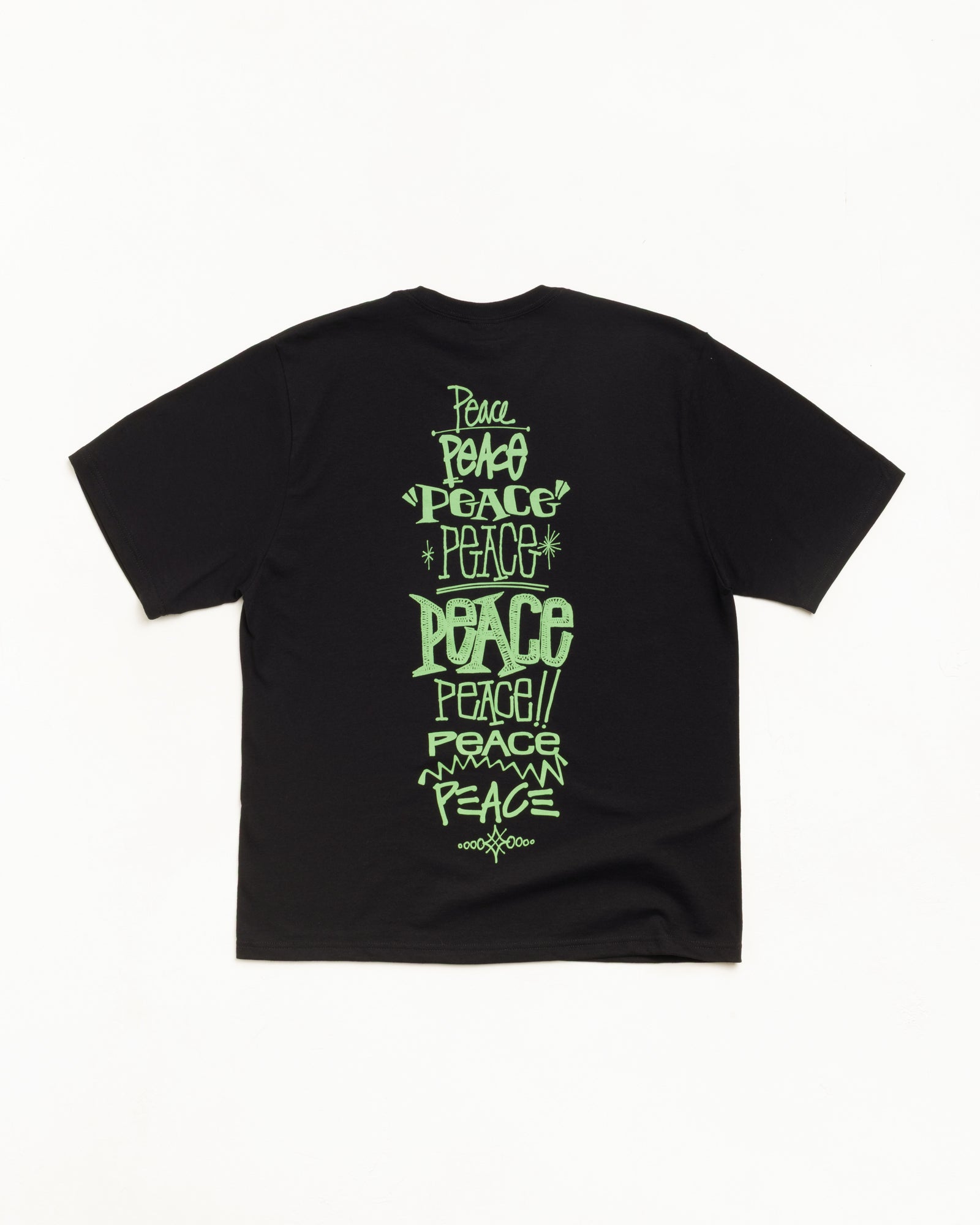 Stussy Peace Increased Tee maglietta nera cotone