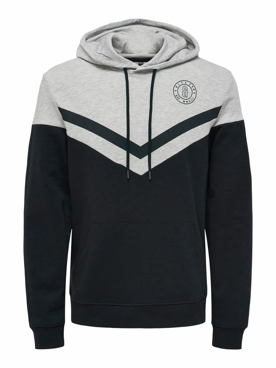 Only & Sons Onswagner Felpa Uomo Cappuccio Navy fantasia