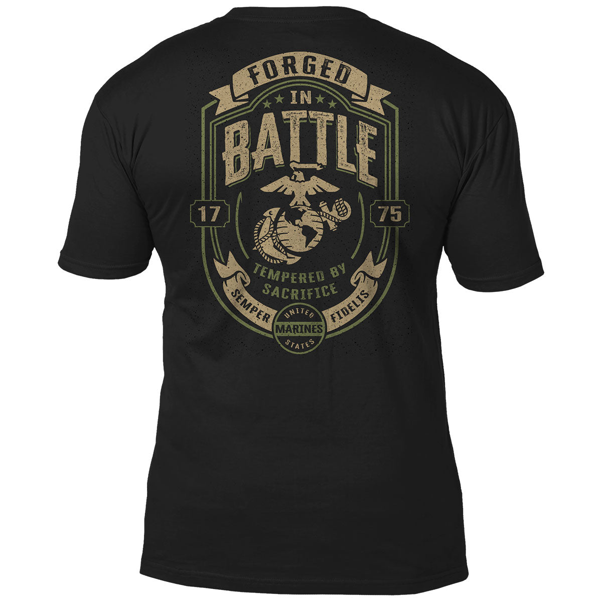7.62 Design Forged In Battle T-Shirt Uomo Cotone Nero USMC