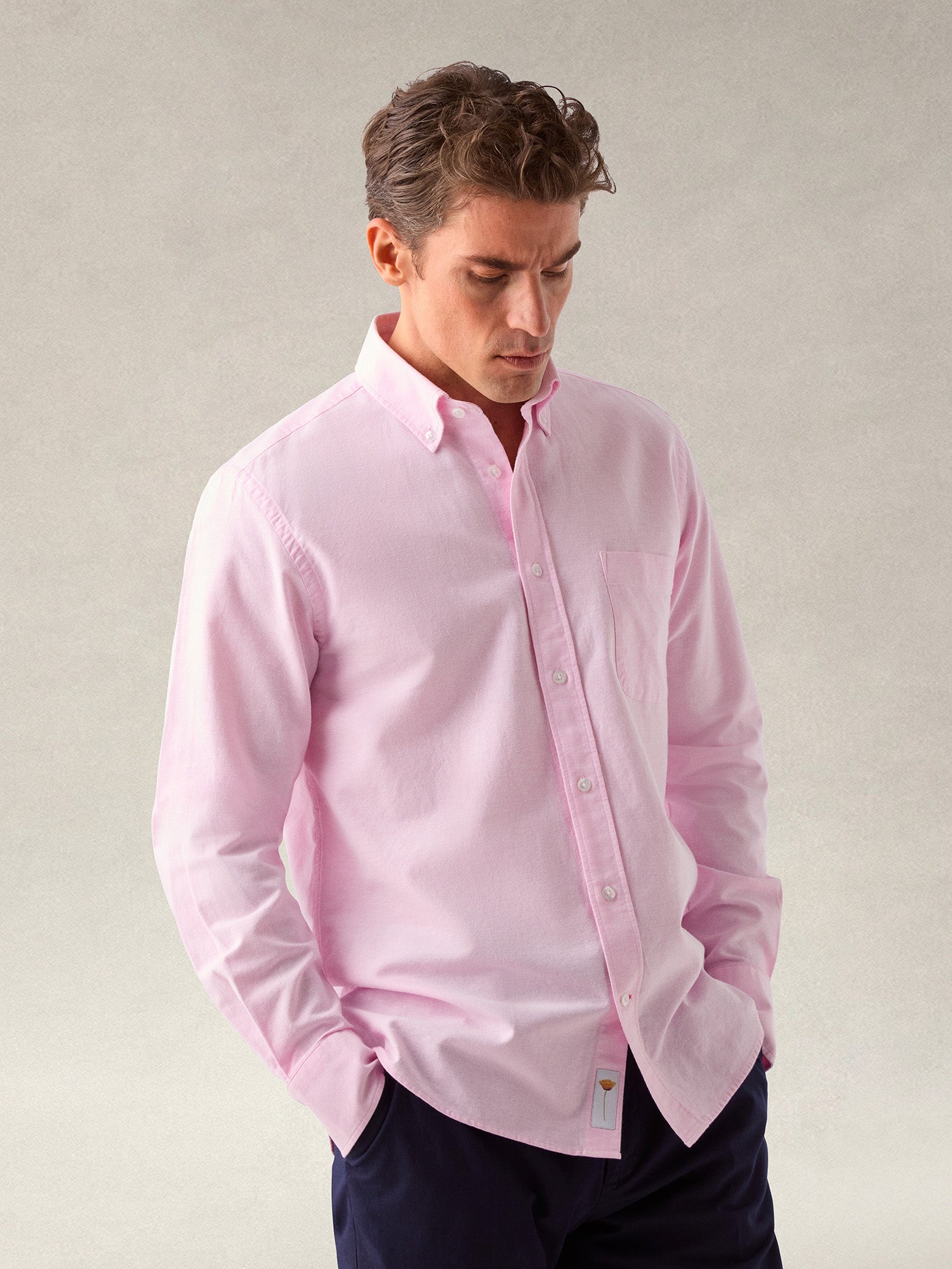 Robert Talbott Harrison Oxford Camicia Uomo Rosa 100% Cotone