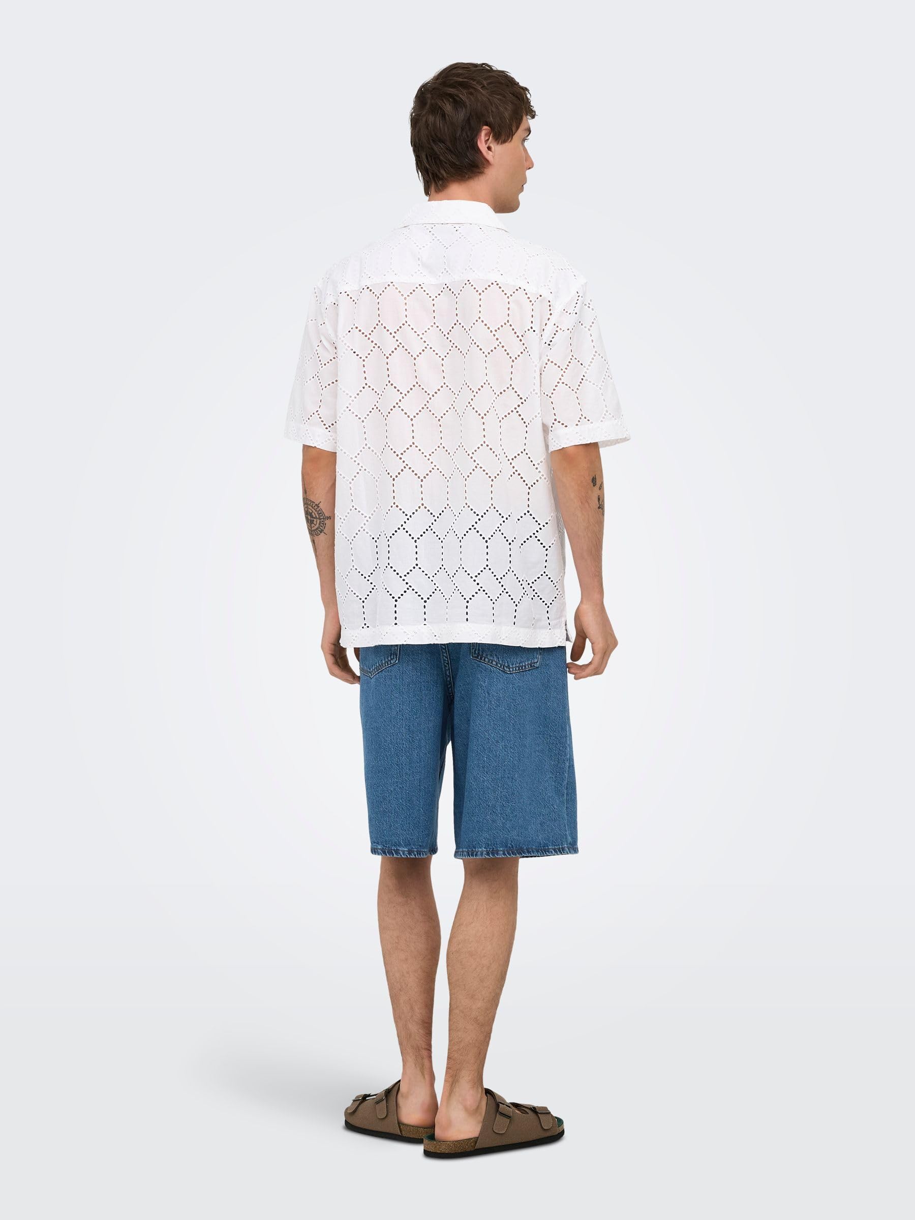 ONLY & SONS Onsremi Shorts Uomo M Denim Blu Wide Box