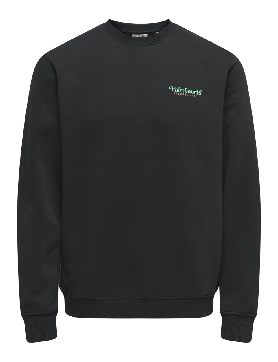 Only & Sons Onsten Reg LS Crew Felpa Uomo Nera