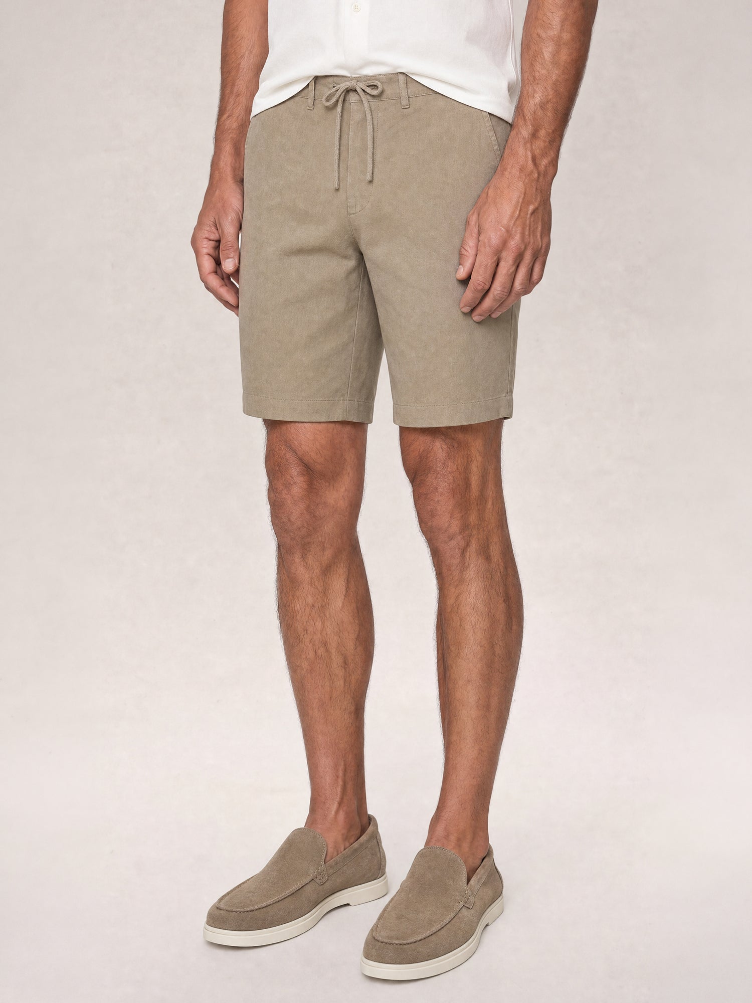 Robert Talbott Stewart shorts lino stone con coulisse
