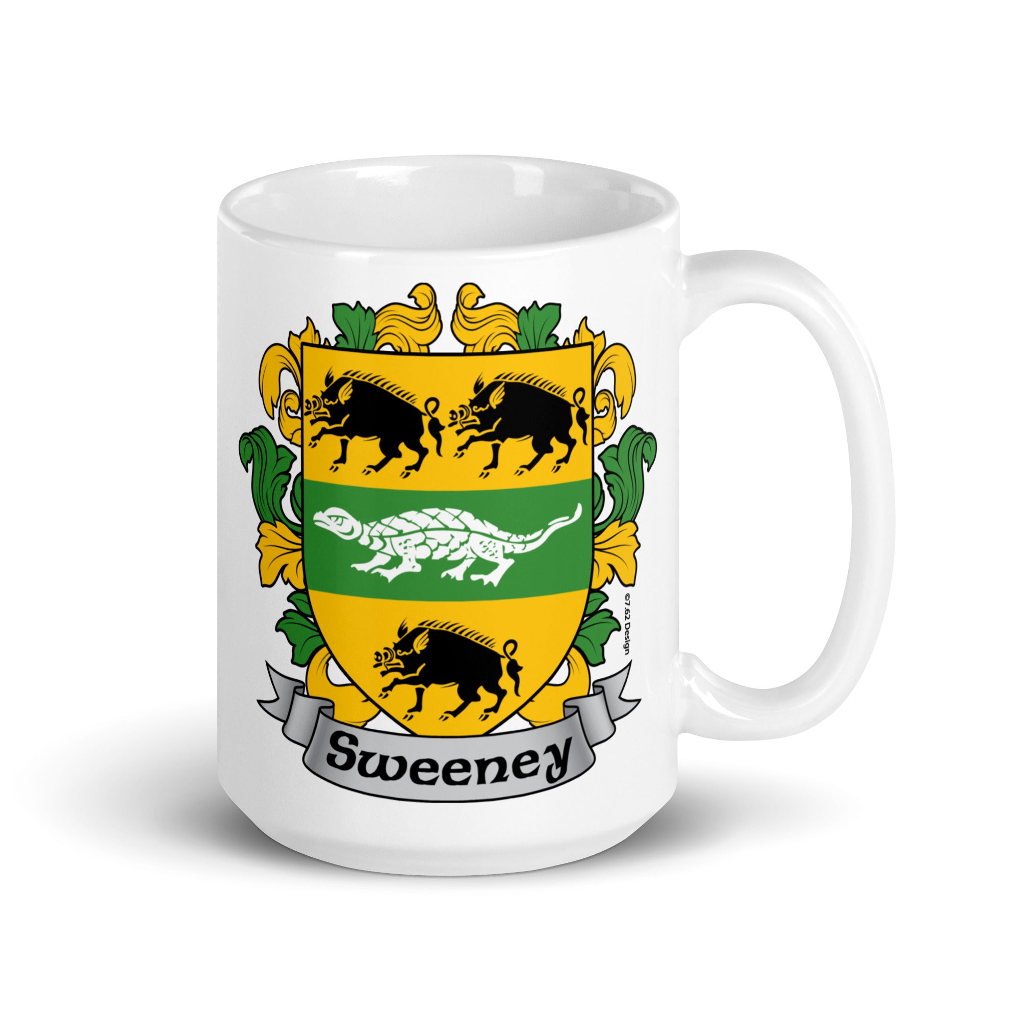 7.62 Design Tazza Mug Sweeney Irish Crest 15oz Ceramica