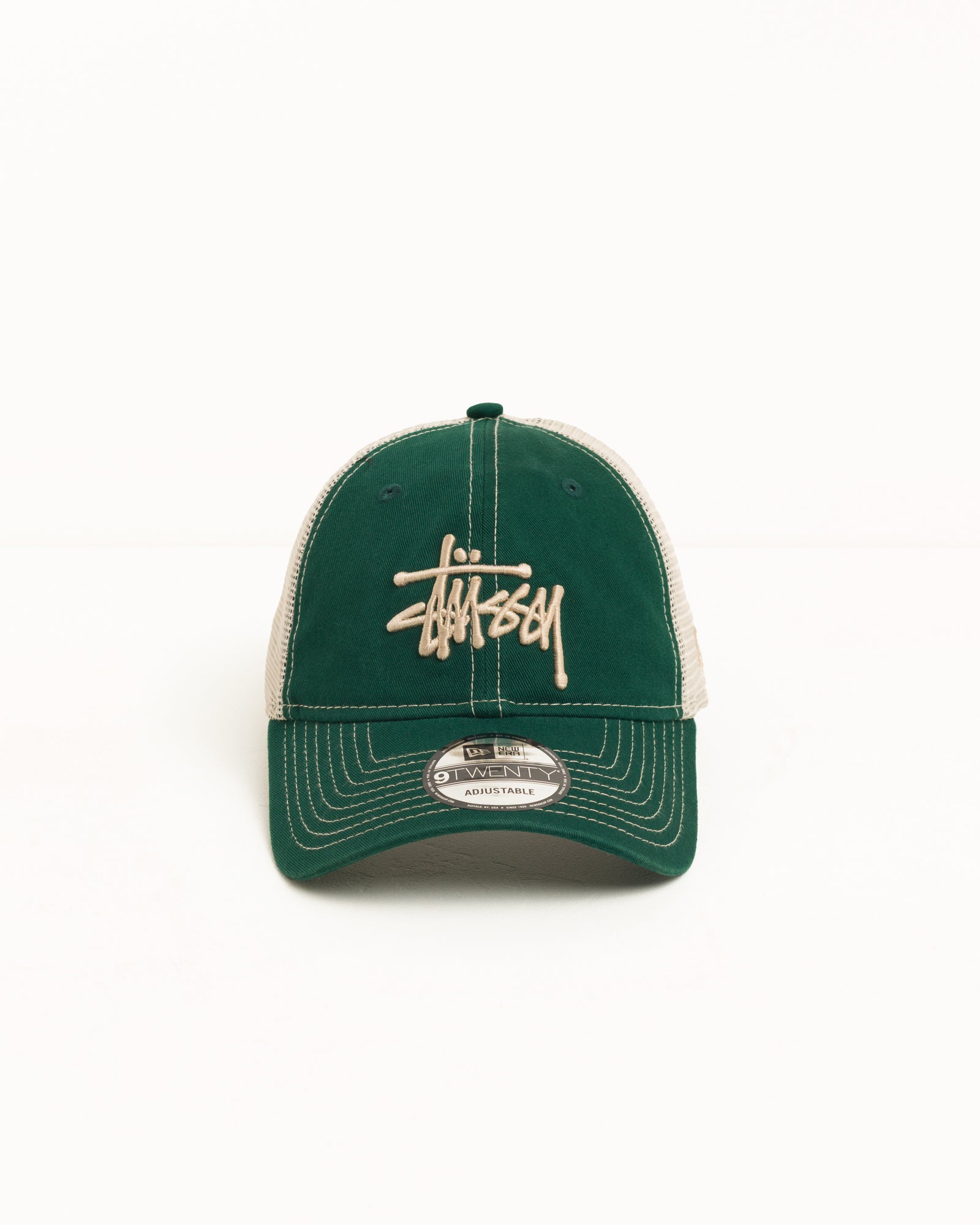 Stussy 9Twenty Washed Basic Trucker cappello verde cotone