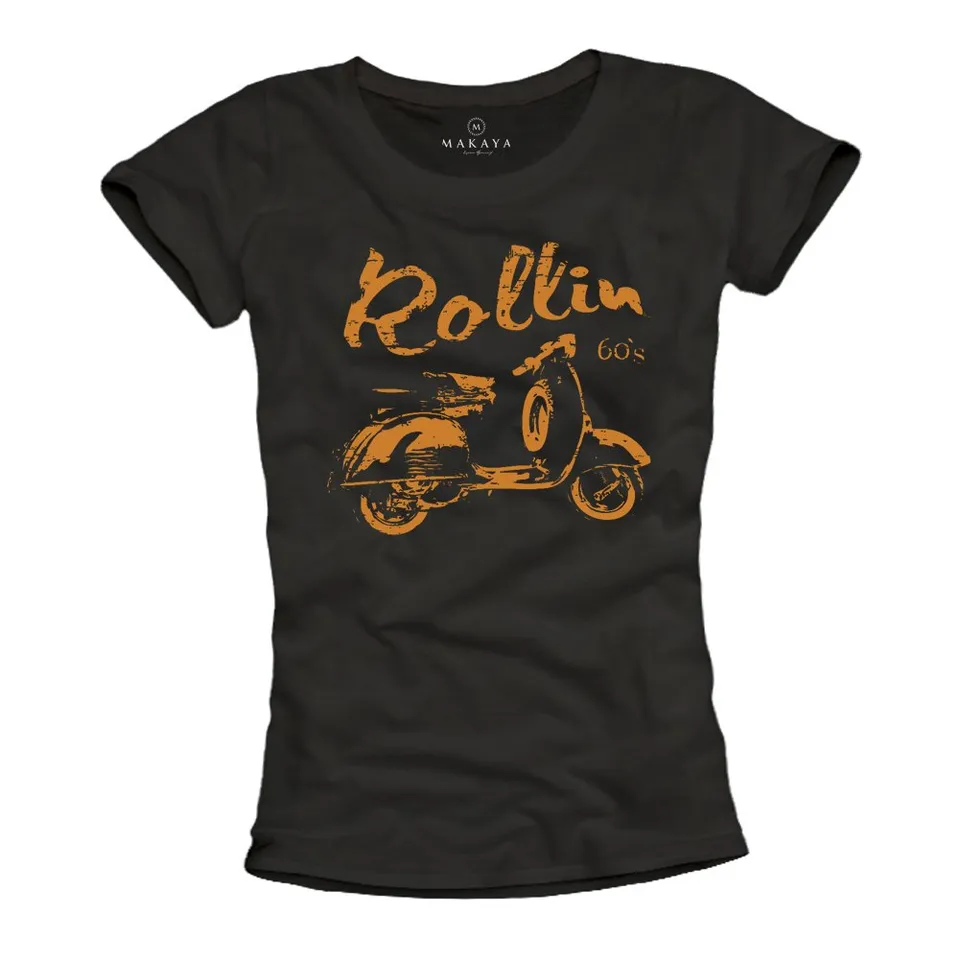 MAKAYA Rollin 60's T-Shirt Donna Cotone Taglia L Hippie