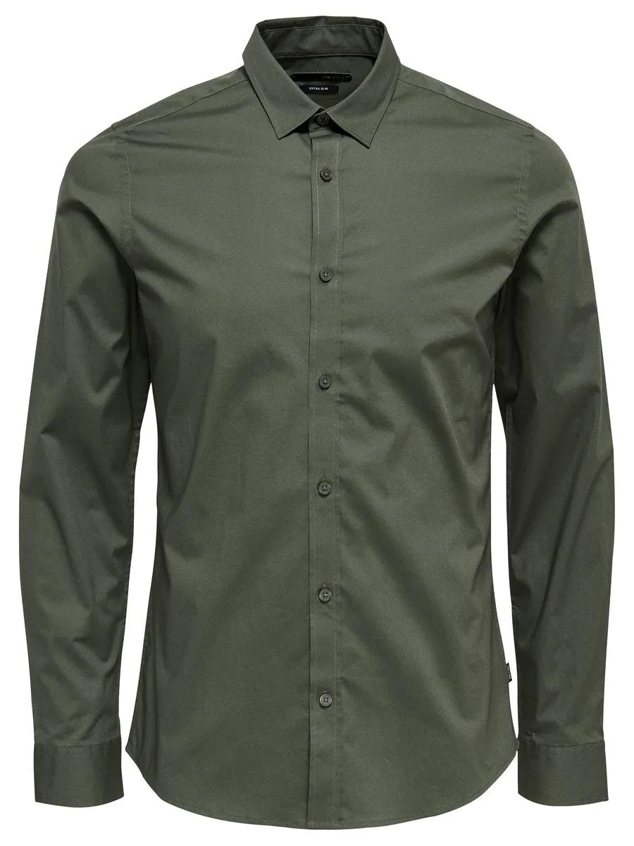 Only & Sons Onsalfredo Camicia Uomo XXL Verde Manica Lunga