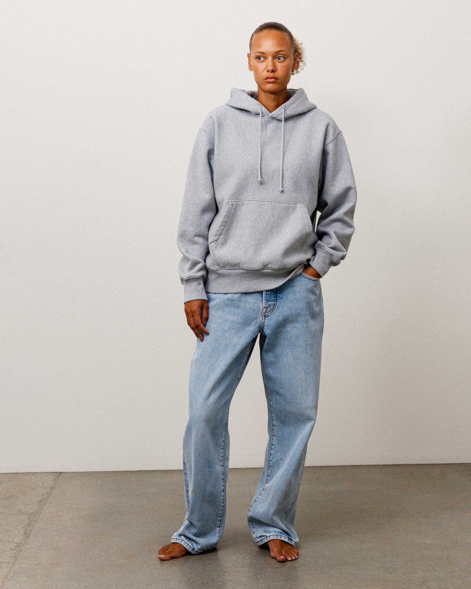 Stussy Sweats Fleece Hoodie felpa grigio melange 530 gsm
