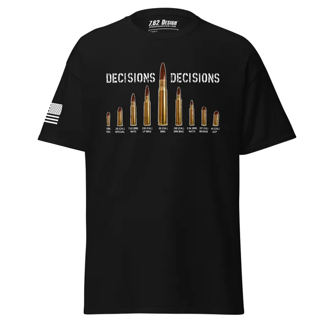 7.62 Design Decisions Decisions T-Shirt Nera Cotone L
