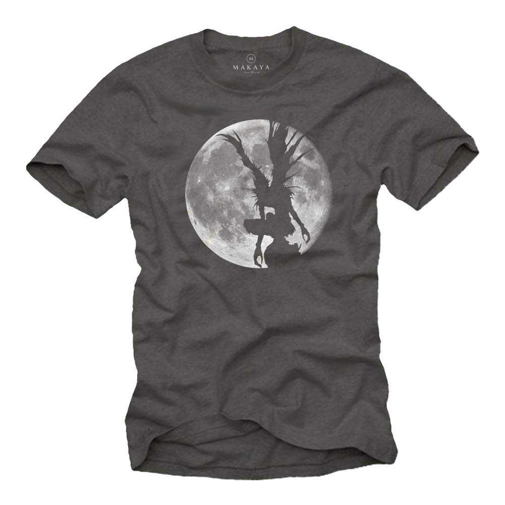 MAKAYA Ryuk Shinigami T-Shirt Uomo Cotone Nerd Manga Nero