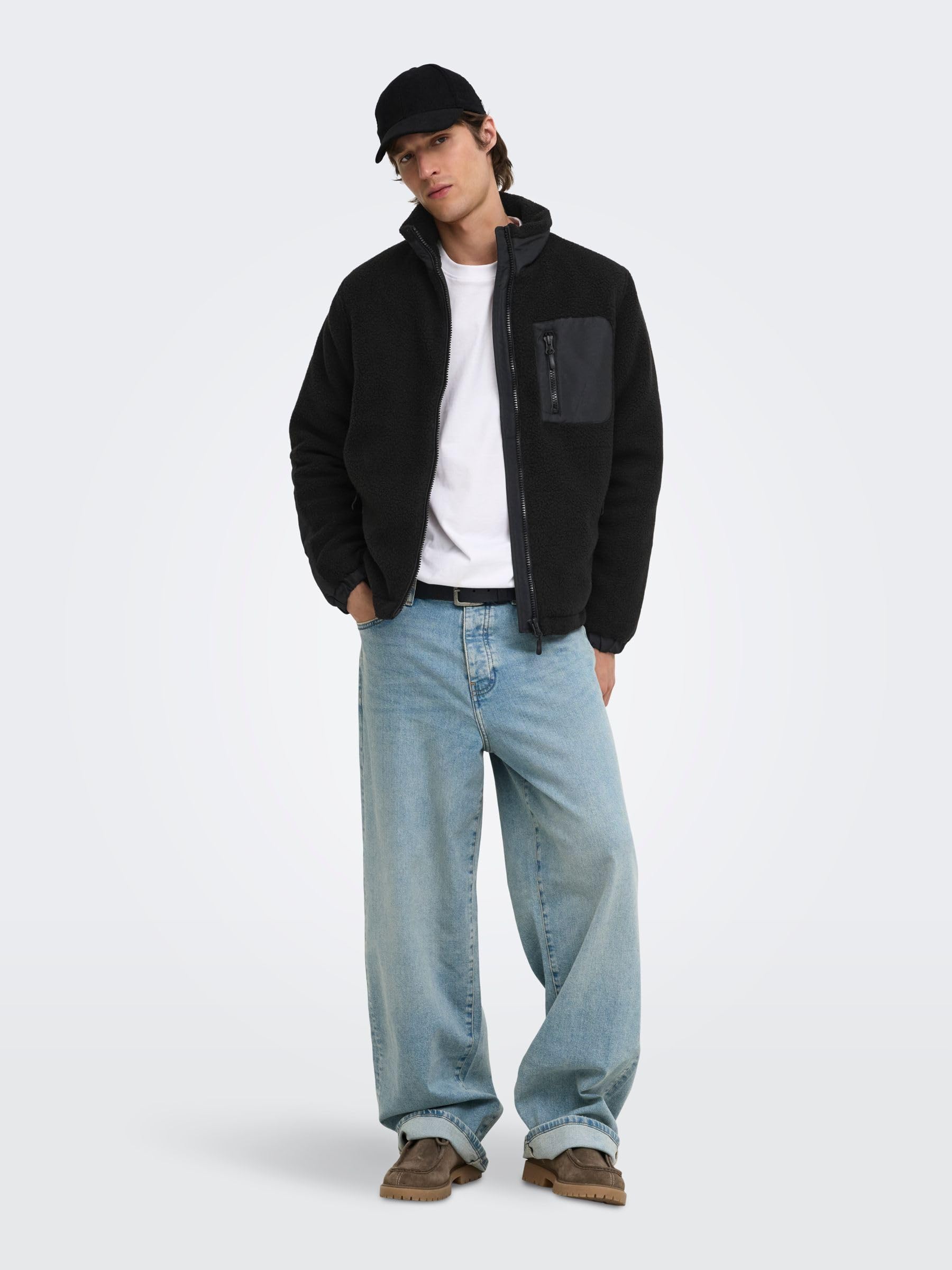 Only & Sons Onstyro Padded Sherpa Giacca Uomo L Nero