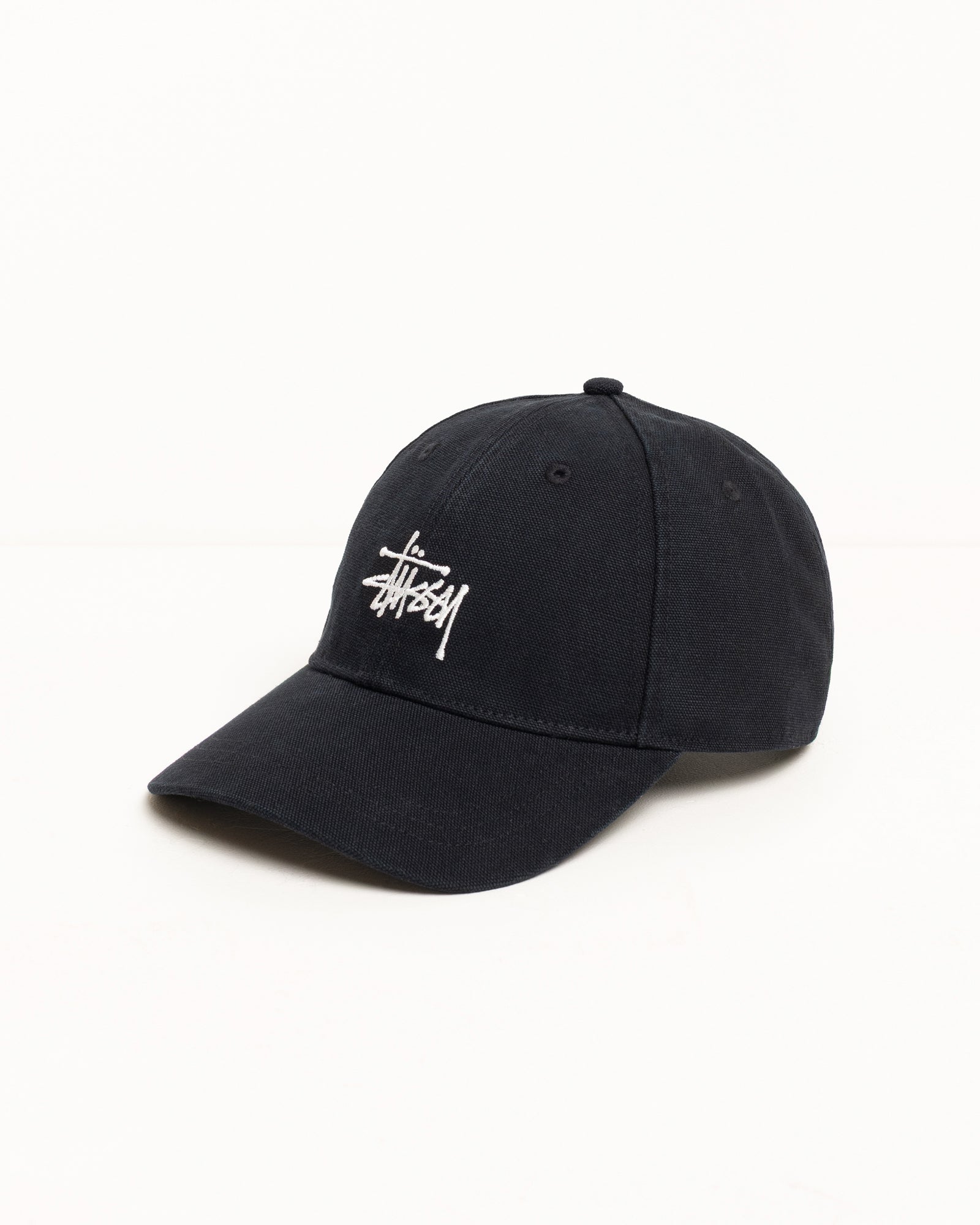 Stussy Basic Cap cappello canvas nero cotone six panel