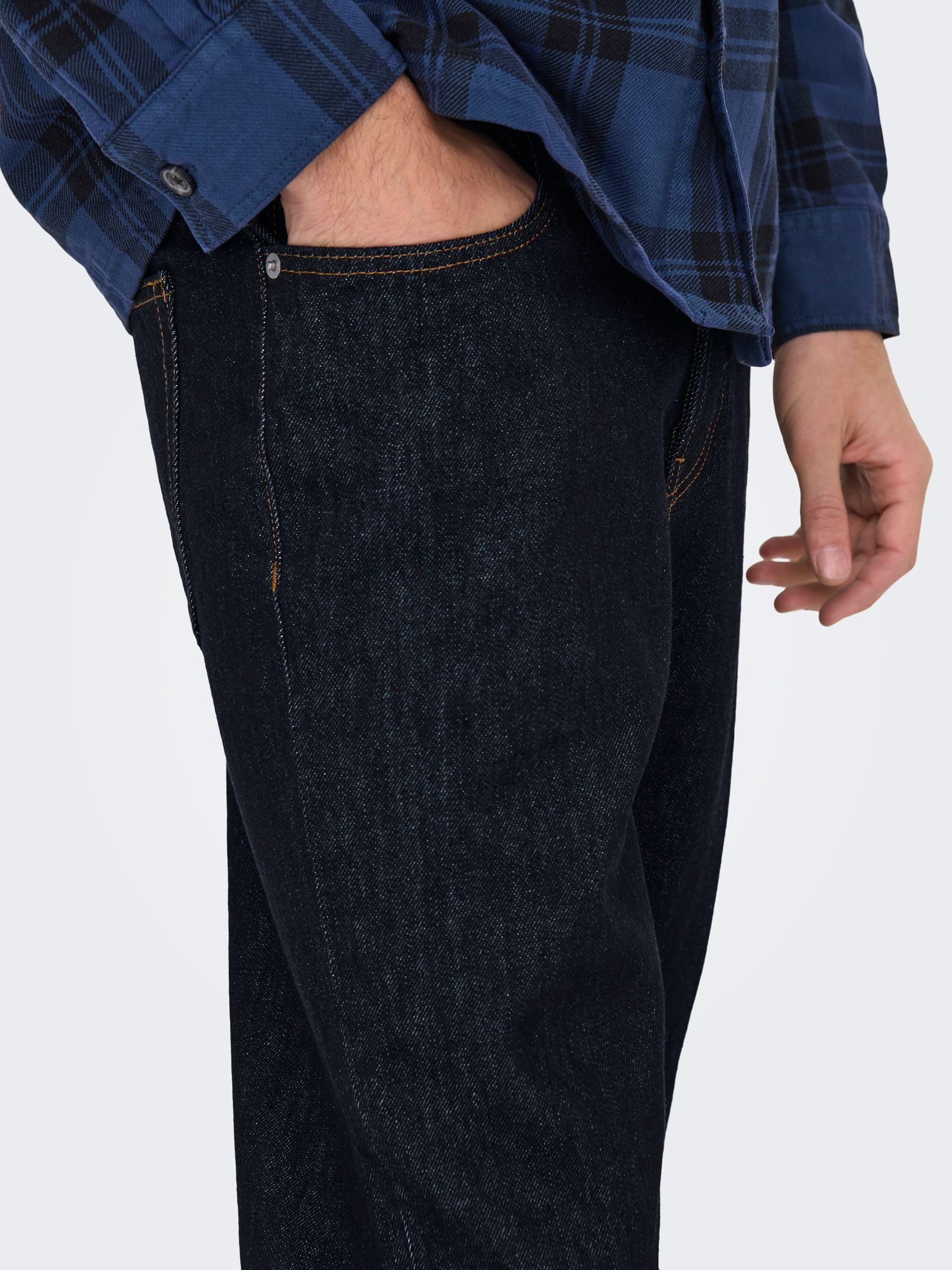 Only & Sons Onsedge Straight Jeans Uomo 30W/32L Blu Denim