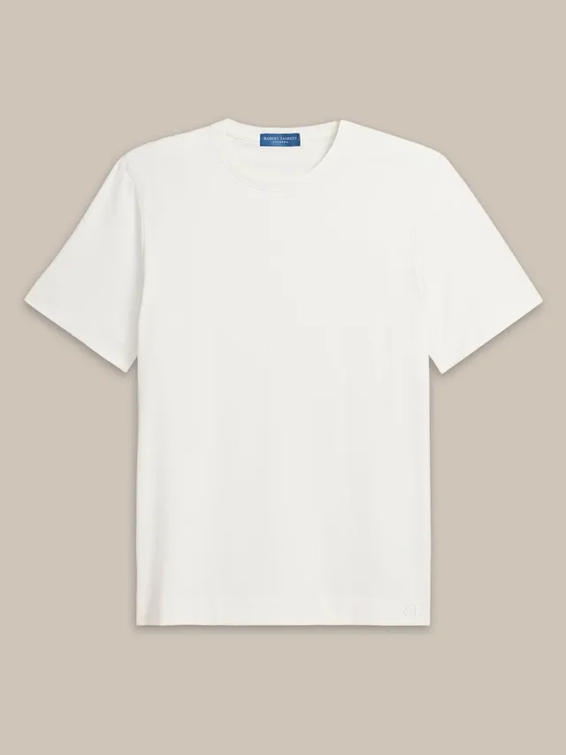 Robert Talbott Dylan T-shirt uomo White in cotone Pima basic