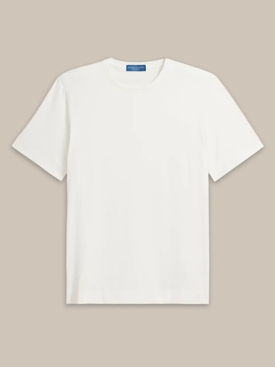 Robert Talbott Dylan T-shirt uomo White in cotone Pima basic