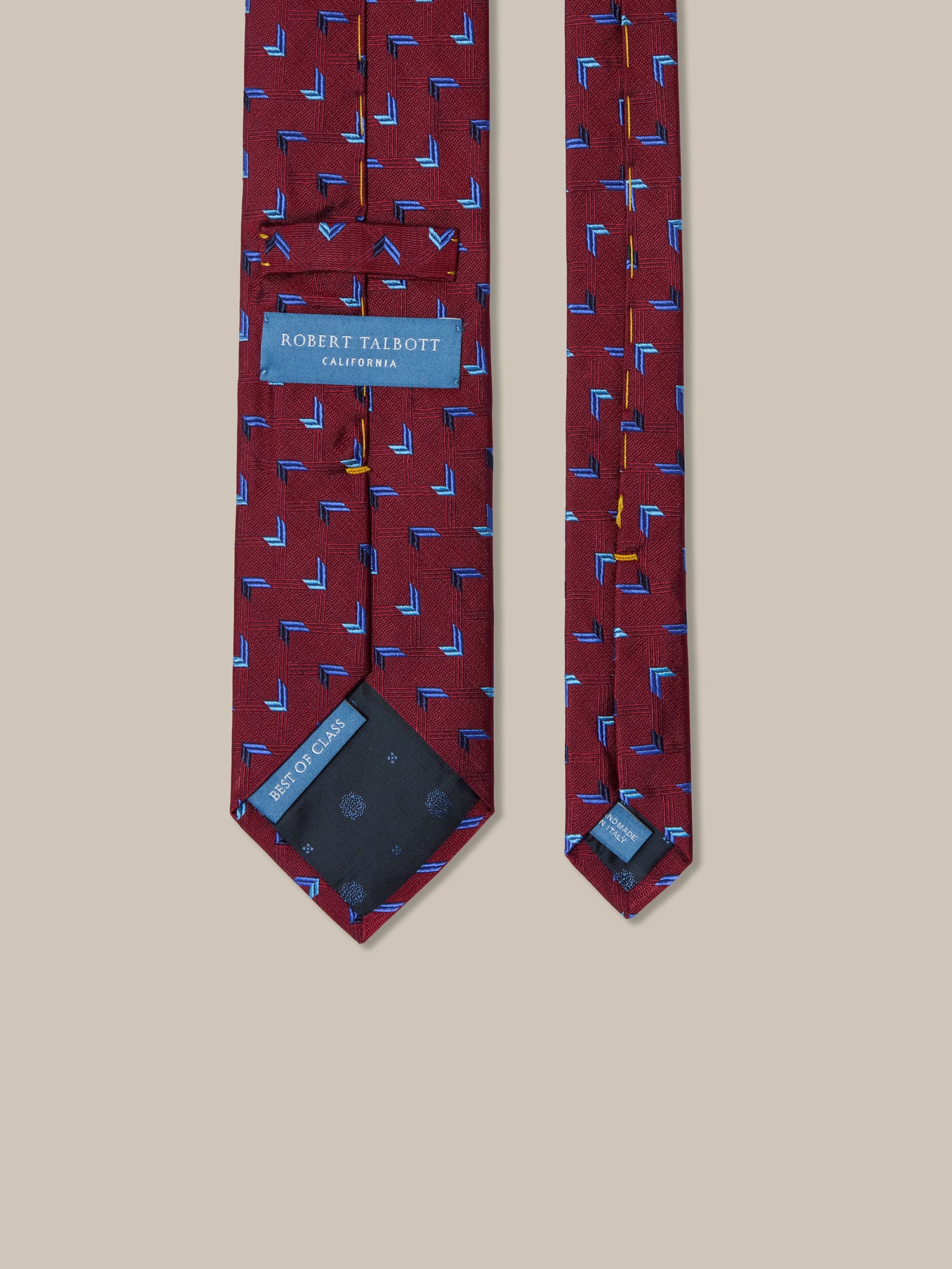 Robert Talbott Geometric Arrow Best of Class cravatta wine seta