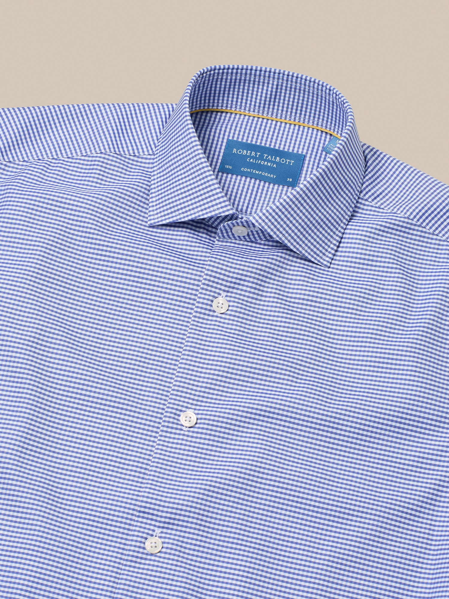 Robert Talbott Reynolds Camicia quadri Navy twill italiano