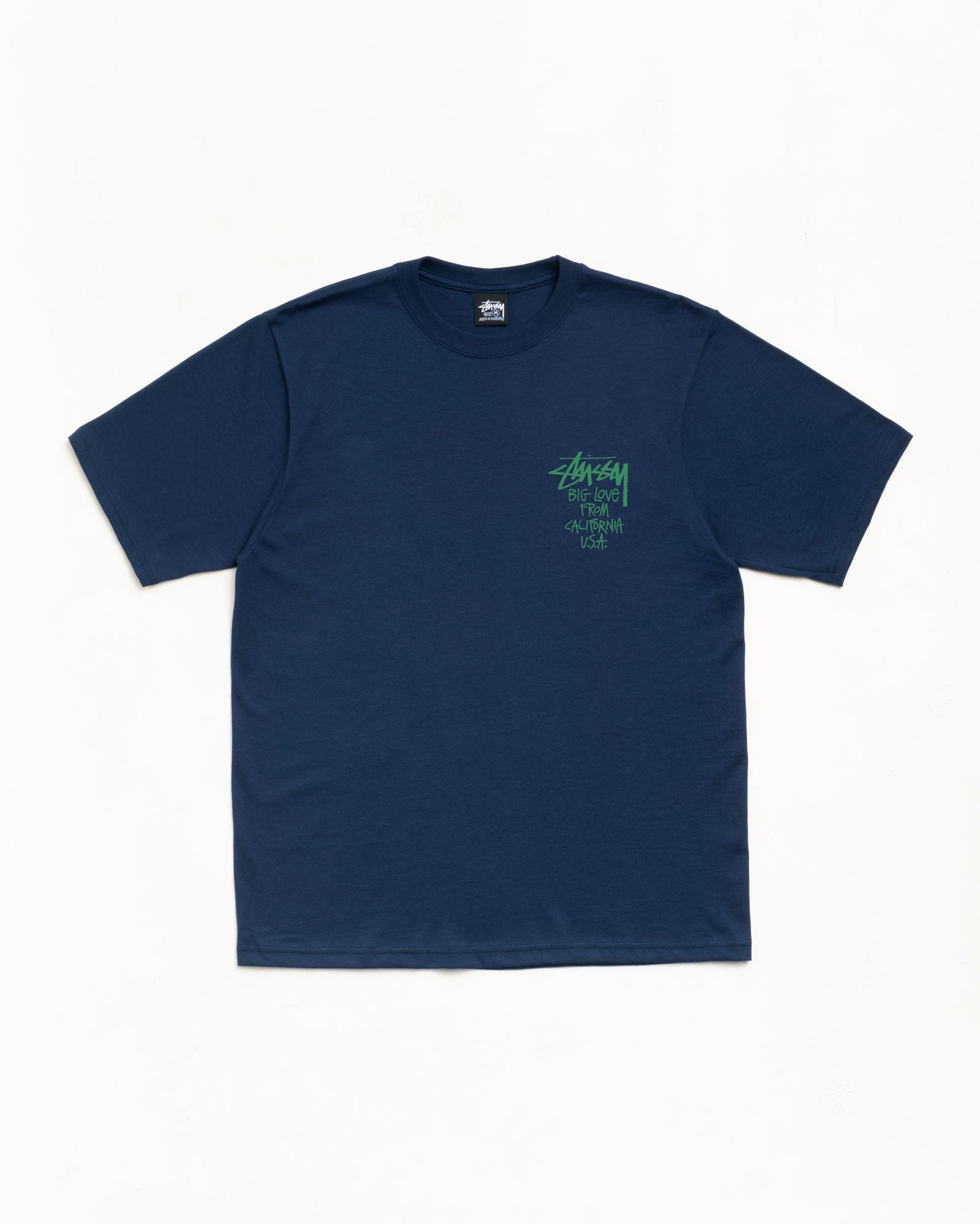 Stussy Big Love Tee Maglietta Blu Navy Cotone